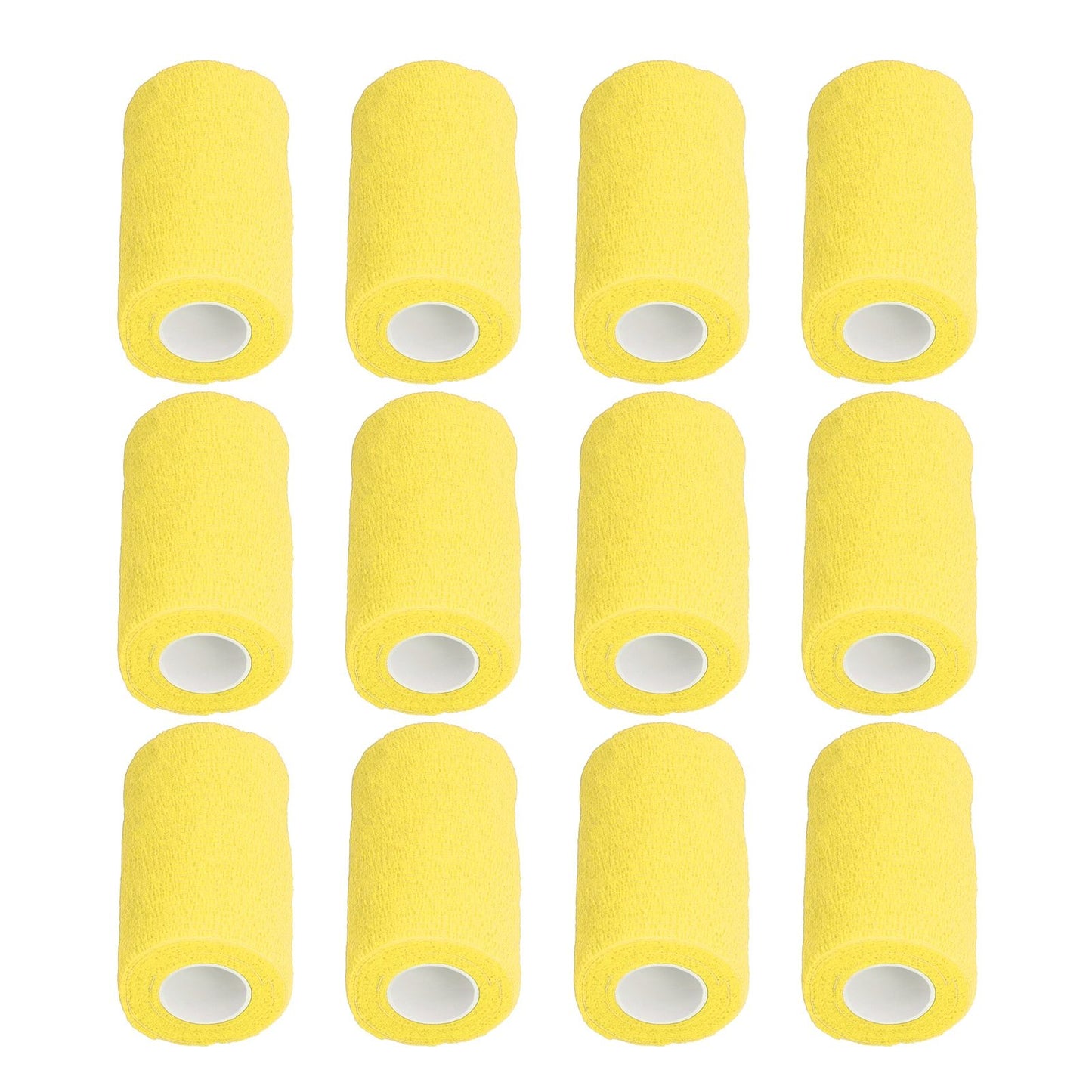 12Pcs Bandage Wrap Natural Latex Elastic Self Adhesive Wrap for Cows Dogs Horses 10cm Yellow V1294-YM0523-3111220104712