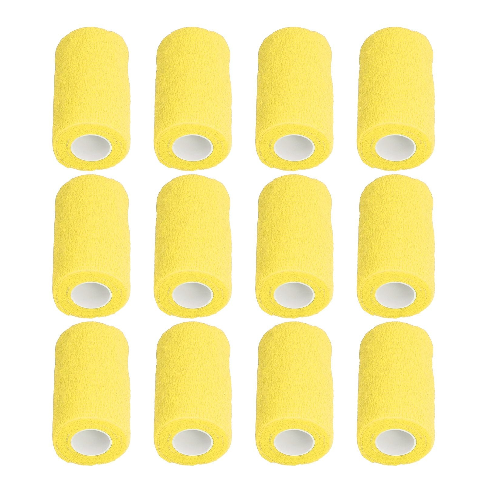 12Pcs Bandage Wrap Natural Latex Elastic Self Adhesive Wrap for Cows Dogs Horses 10cm Yellow V1294-YM0523-3111220104712
