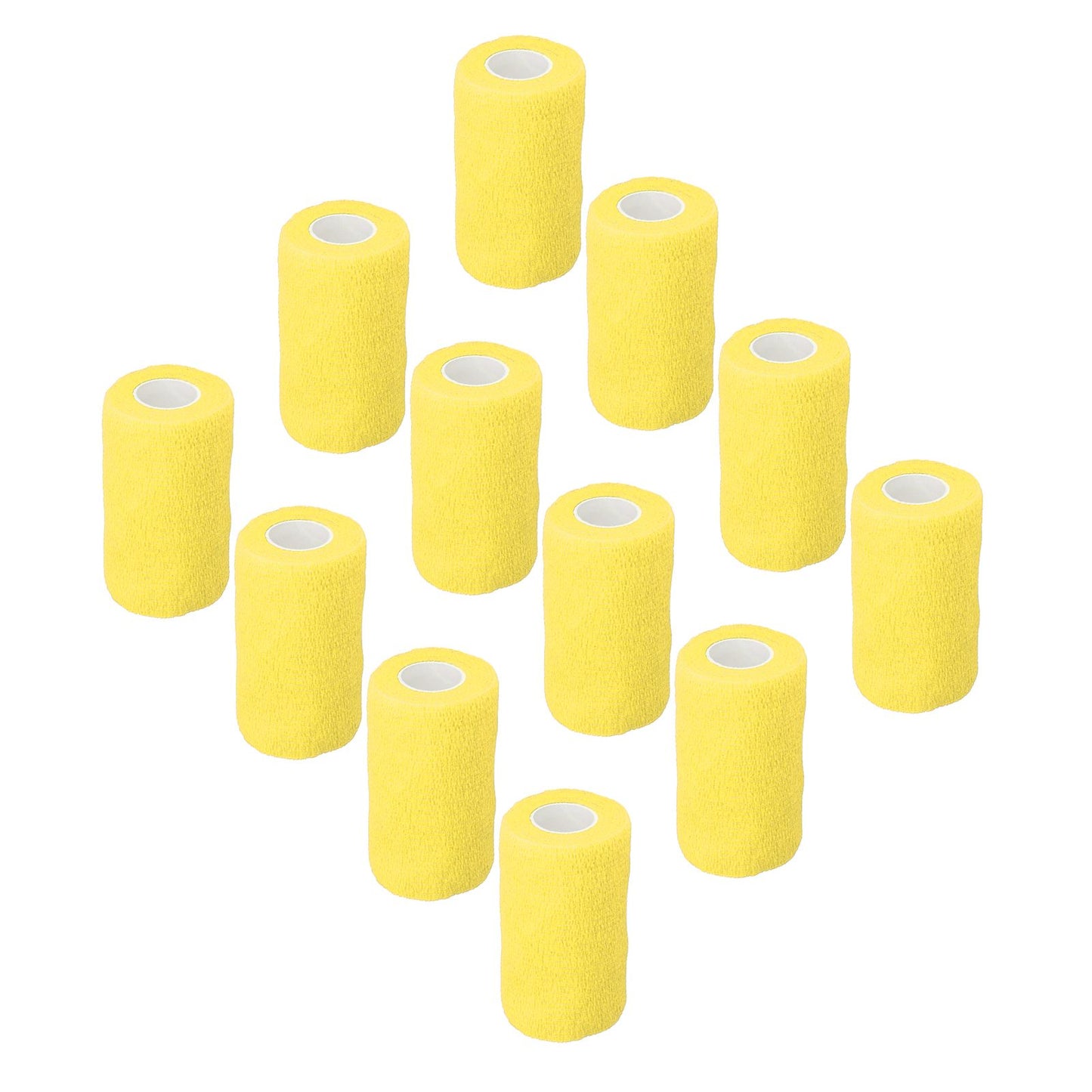 12Pcs Bandage Wrap Natural Latex Elastic Self Adhesive Wrap for Cows Dogs Horses 10cm Yellow V1294-YM0523-3111220104712