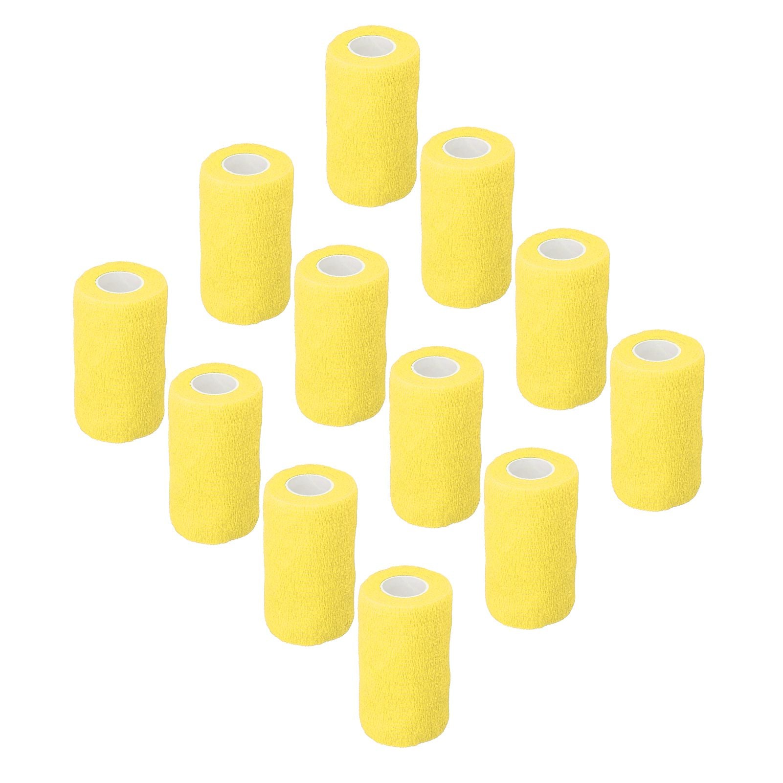 12Pcs Bandage Wrap Natural Latex Elastic Self Adhesive Wrap for Cows Dogs Horses 10cm Yellow V1294-YM0523-3111220104712