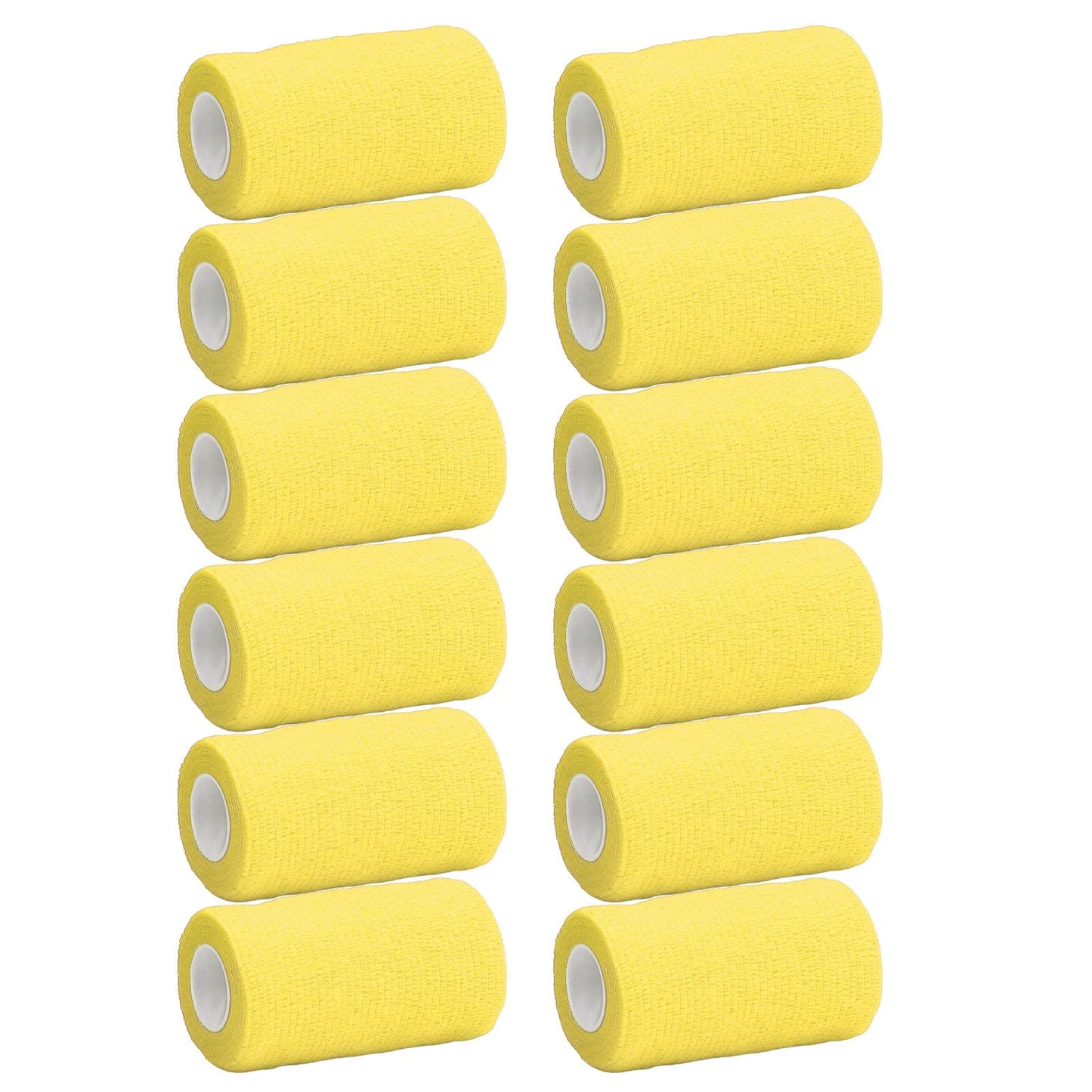 12Pcs Bandage Wrap Natural Latex Elastic Self Adhesive Wrap for Cows Dogs Horses 10cm Yellow V1294-YM0523-3111220104712
