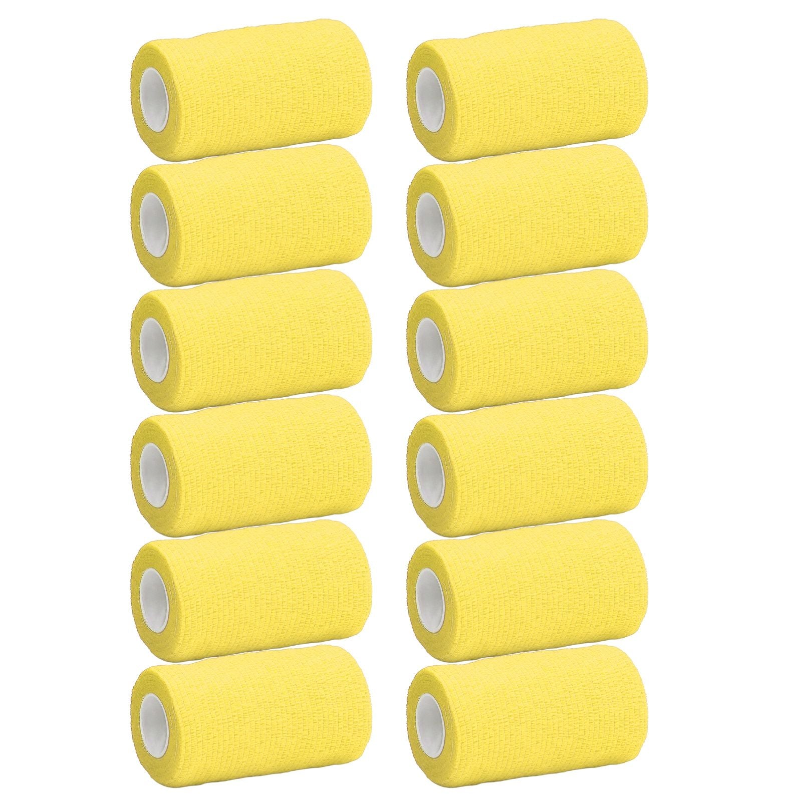 12Pcs Bandage Wrap Natural Latex Elastic Self Adhesive Wrap for Cows Dogs Horses 10cm Yellow V1294-YM0523-3111220104712