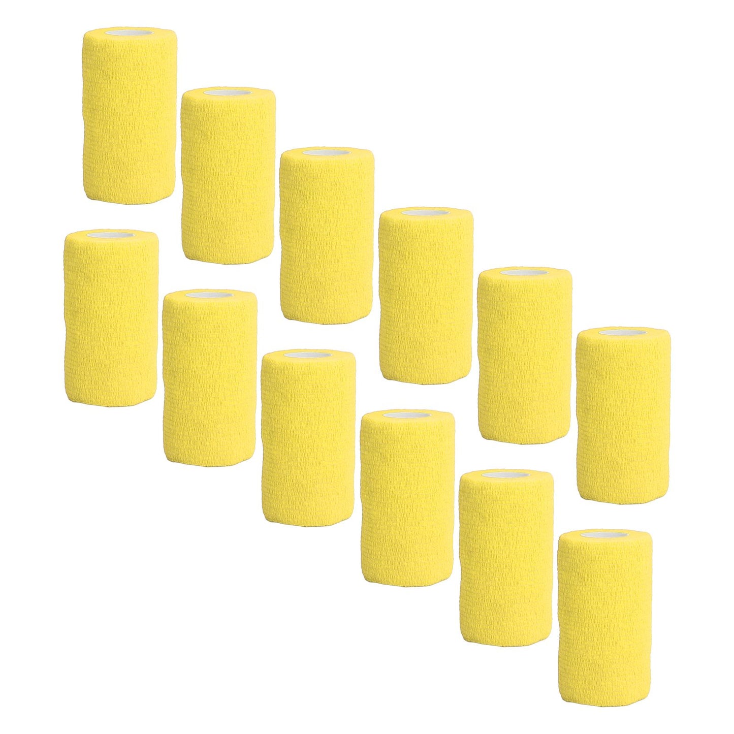 12Pcs Bandage Wrap Natural Latex Elastic Self Adhesive Wrap for Cows Dogs Horses 10cm Yellow V1294-YM0523-3111220104712