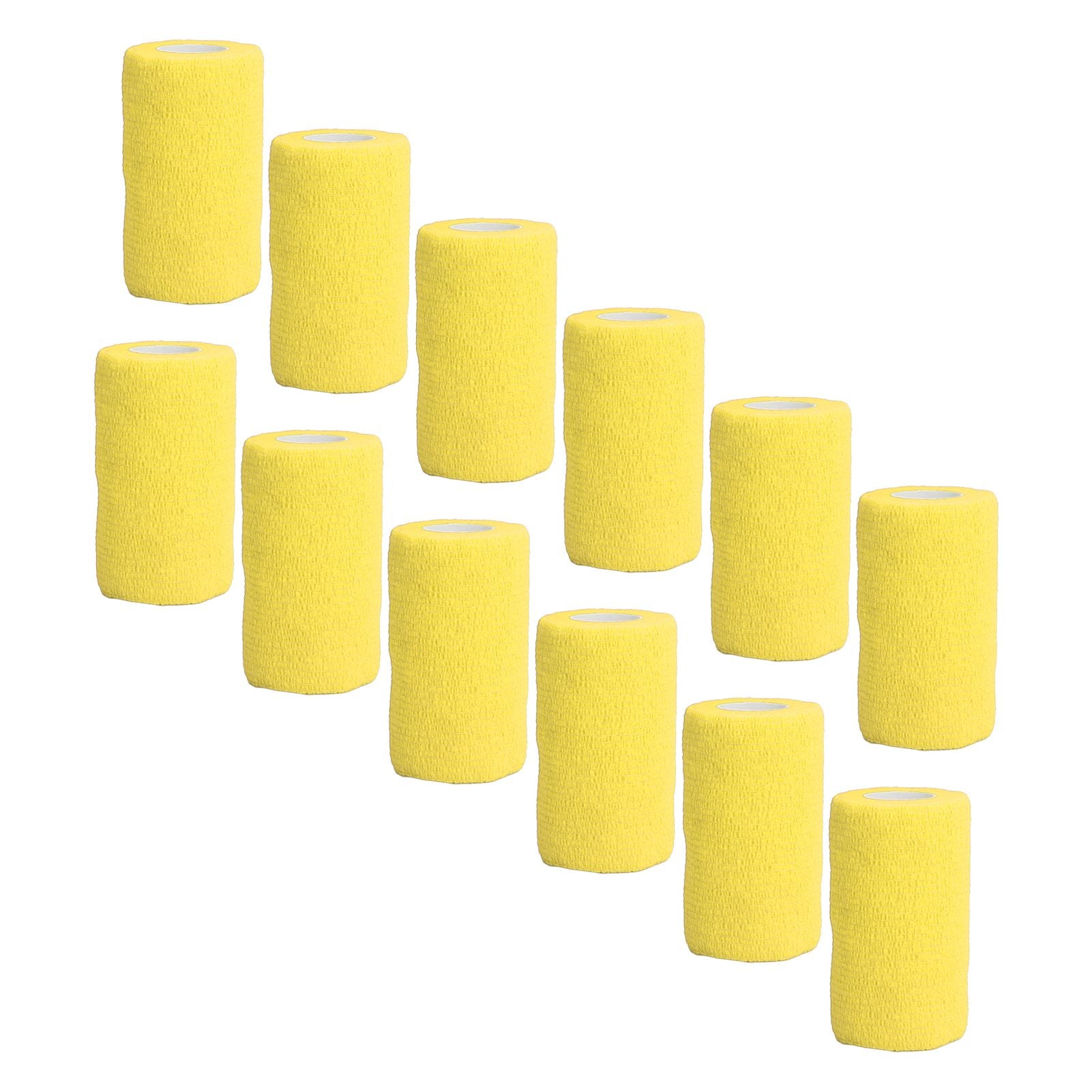 12Pcs Bandage Wrap Natural Latex Elastic Self Adhesive Wrap for Cows Dogs Horses 10cm Yellow V1294-YM0523-3111220104712