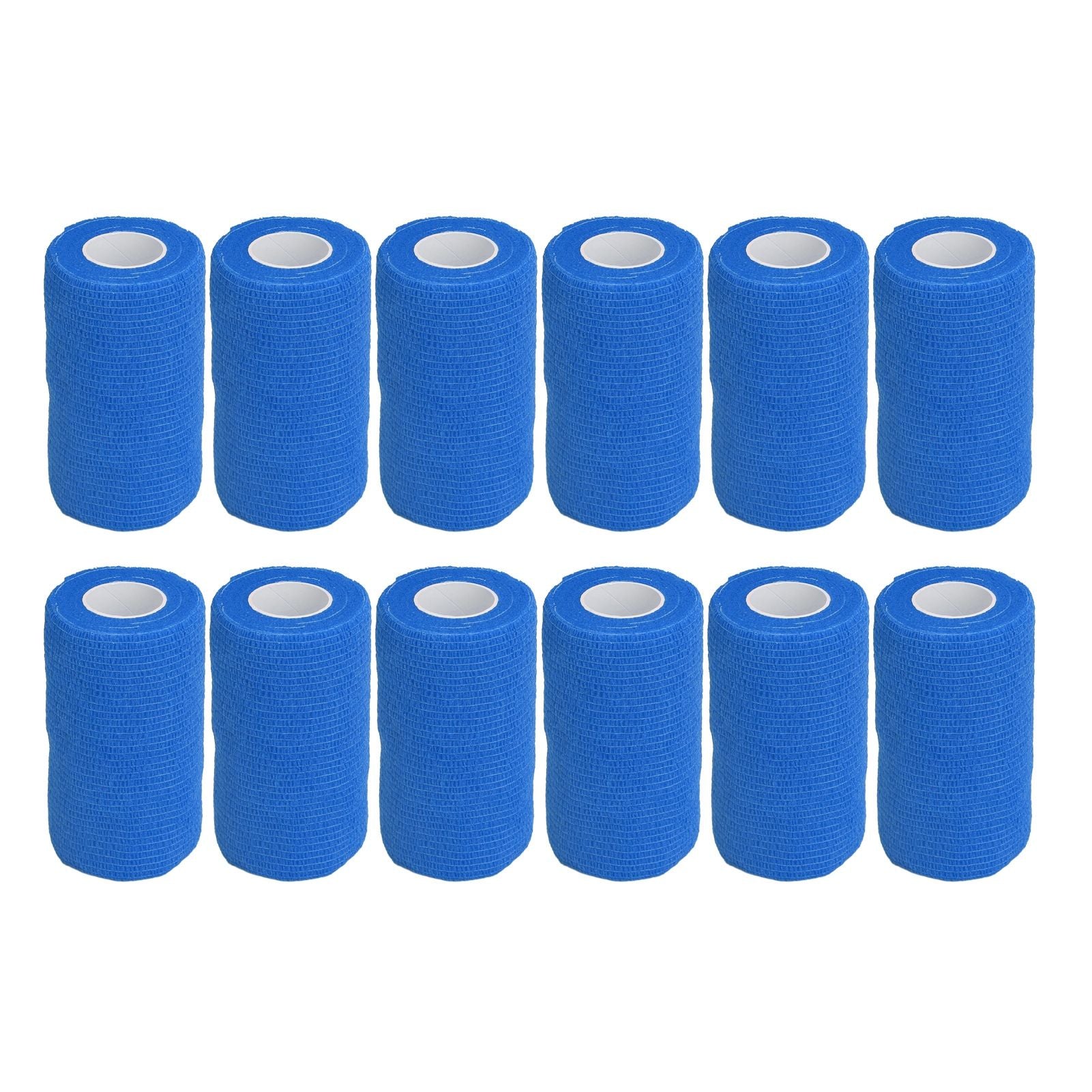 12Pcs Bandage Wrap Natural Latex Elastic Self Adhesive Wrap for Cows Dogs Horses 10cm Blue V1294-YM0523-3111220104713