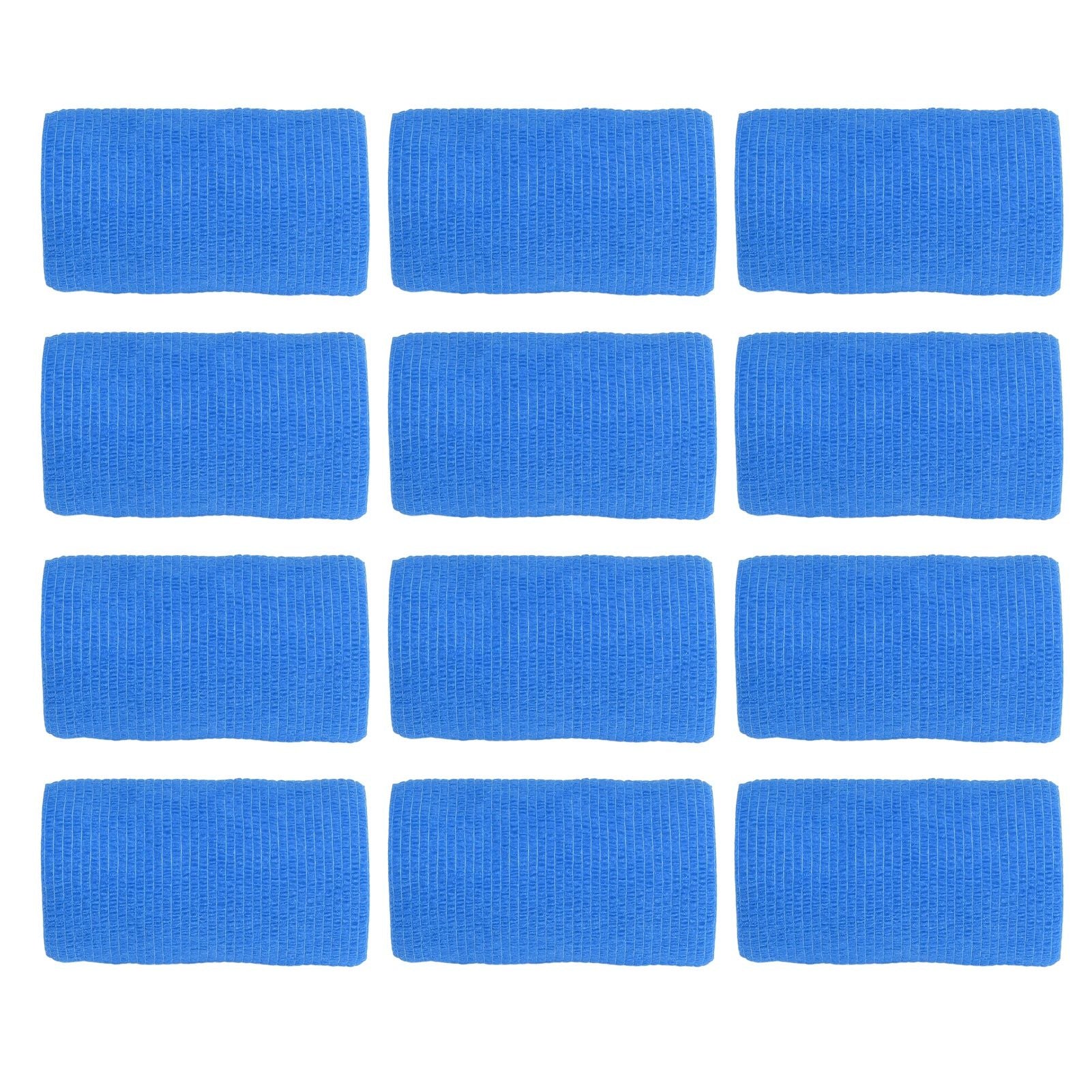 12Pcs Bandage Wrap Natural Latex Elastic Self Adhesive Wrap for Cows Dogs Horses 10cm Blue V1294-YM0523-3111220104713