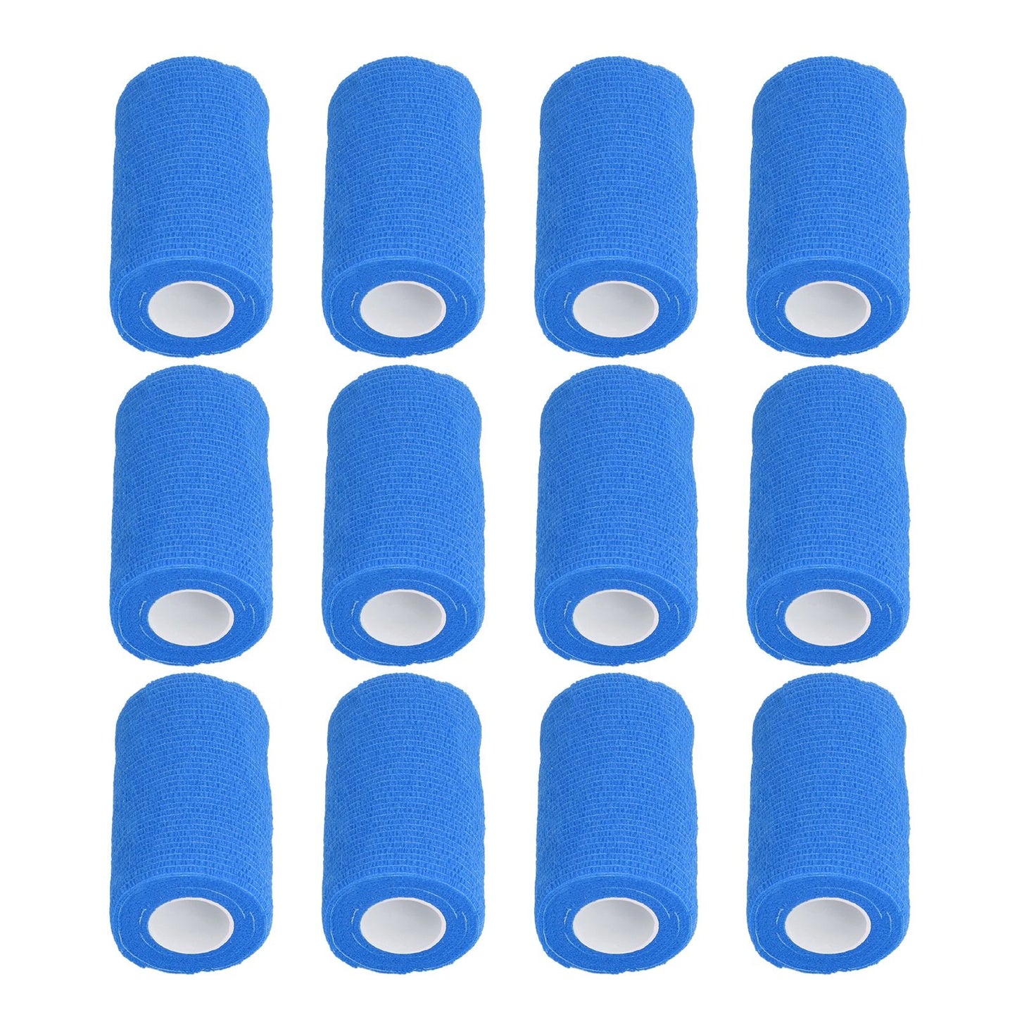 12Pcs Bandage Wrap Natural Latex Elastic Self Adhesive Wrap for Cows Dogs Horses 10cm Blue V1294-YM0523-3111220104713