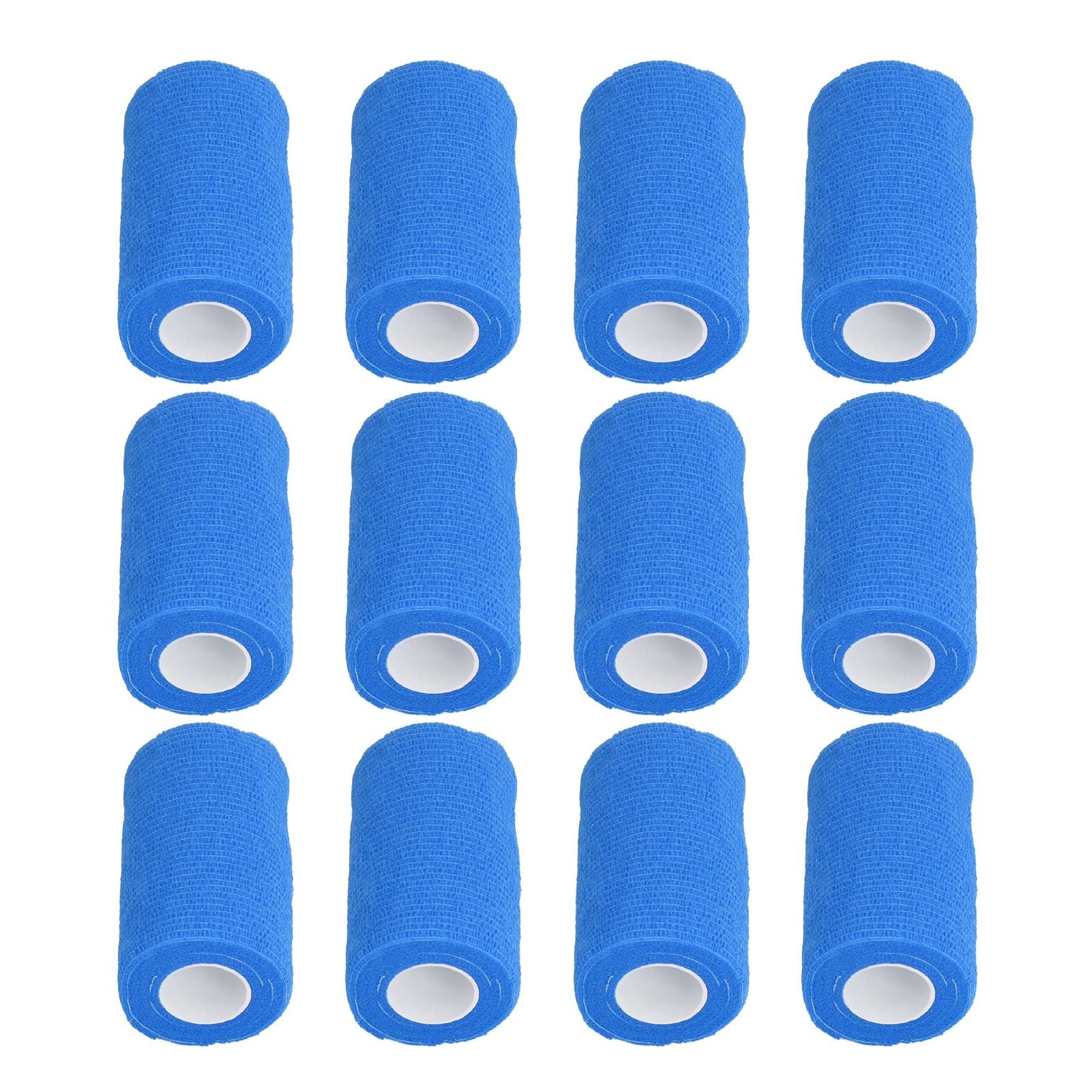 12Pcs Bandage Wrap Natural Latex Elastic Self Adhesive Wrap for Cows Dogs Horses 10cm Blue V1294-YM0523-3111220104713
