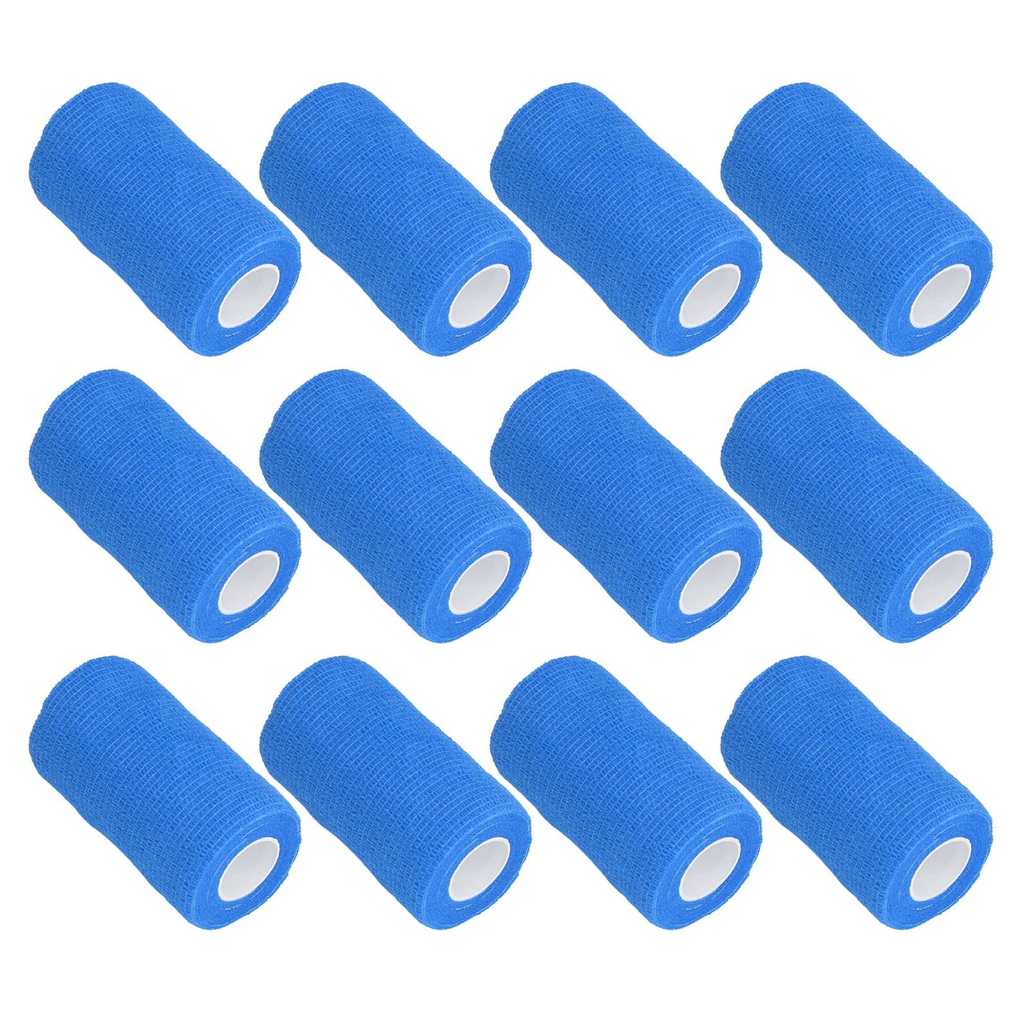 12Pcs Bandage Wrap Natural Latex Elastic Self Adhesive Wrap for Cows Dogs Horses 10cm Blue V1294-YM0523-3111220104713