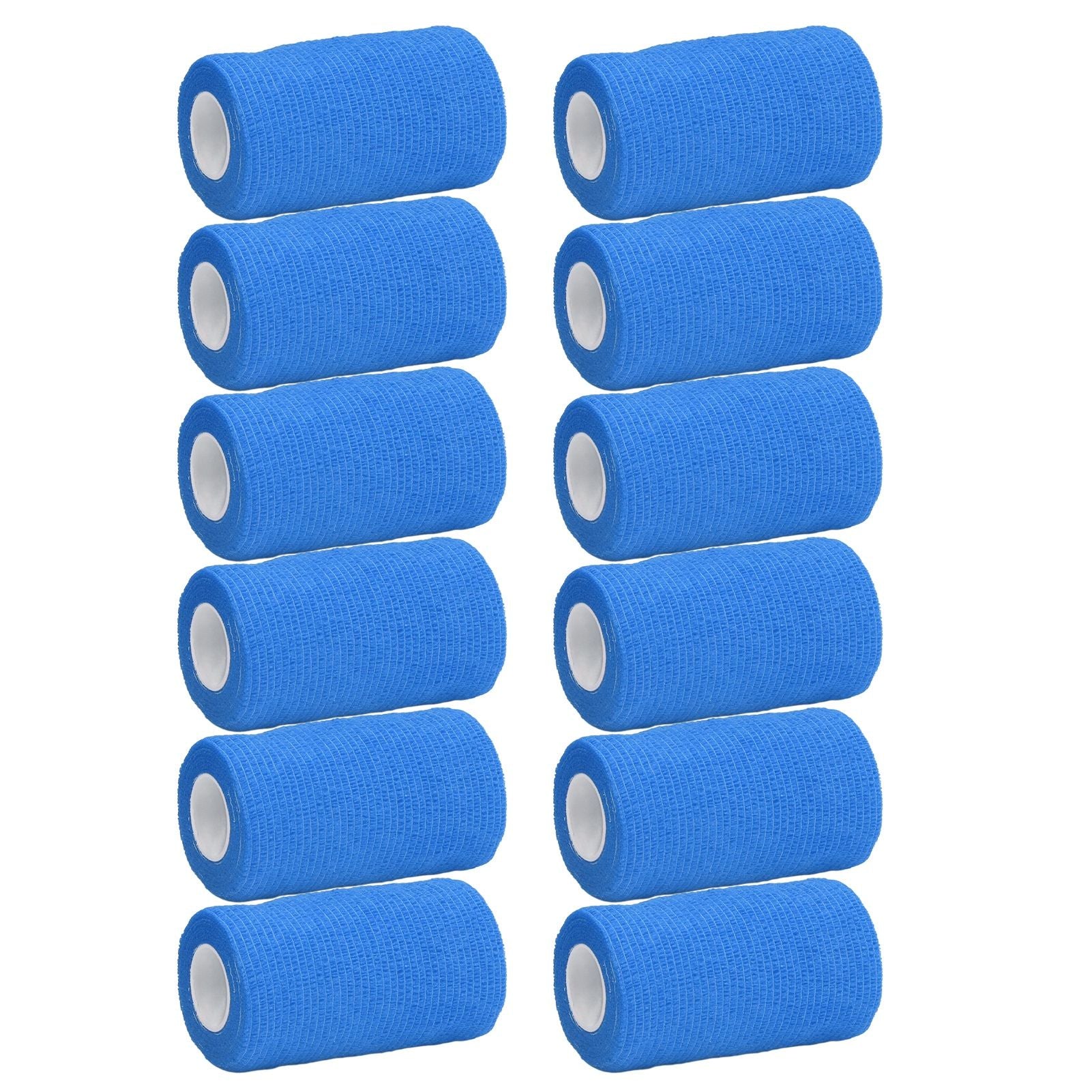 12Pcs Bandage Wrap Natural Latex Elastic Self Adhesive Wrap for Cows Dogs Horses 10cm Blue V1294-YM0523-3111220104713