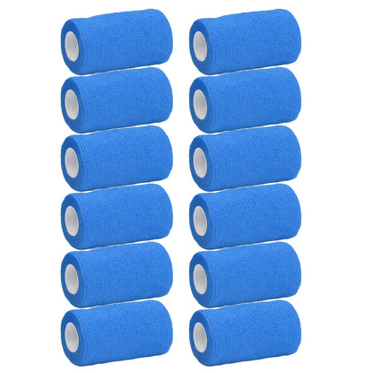 12Pcs Bandage Wrap Natural Latex Elastic Self Adhesive Wrap for Cows Dogs Horses 10cm Blue V1294-YM0523-3111220104713