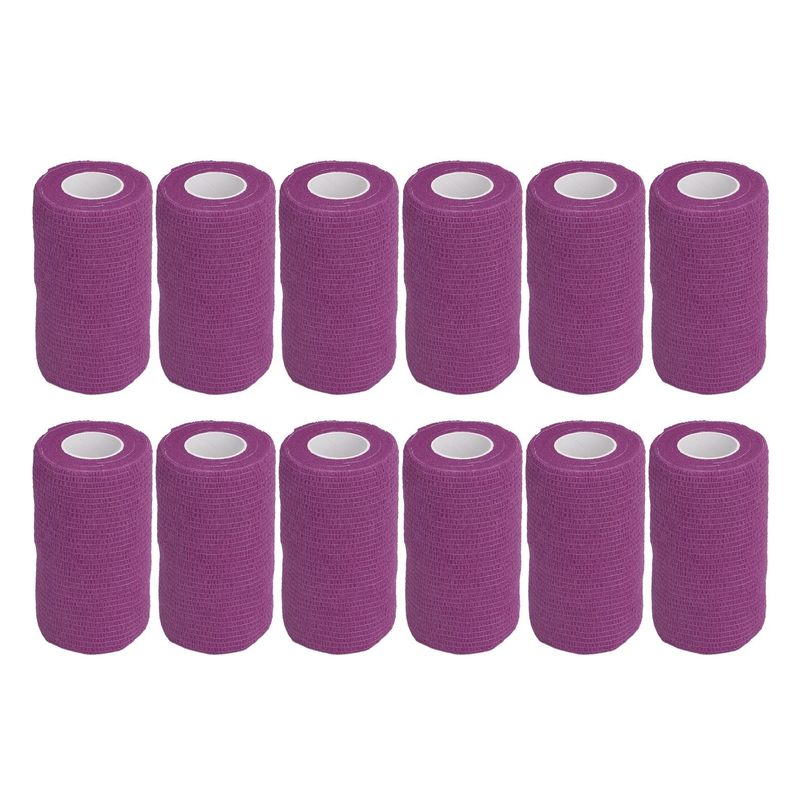 12Pcs Bandage Wrap Natural Latex Elastic Self Adhesive Wrap for Cows Dogs Horses 10cm Purple V1294-YM0523-3111220104715