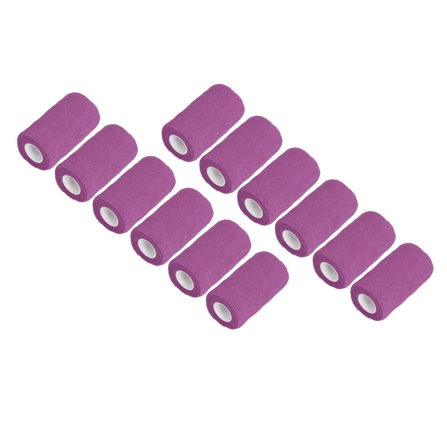 12Pcs Bandage Wrap Natural Latex Elastic Self Adhesive Wrap for Cows Dogs Horses 10cm Purple V1294-YM0523-3111220104715