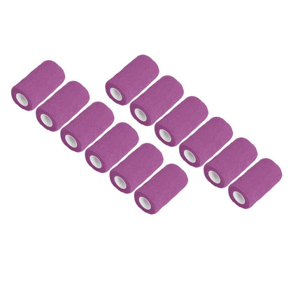 12Pcs Bandage Wrap Natural Latex Elastic Self Adhesive Wrap for Cows Dogs Horses 10cm Purple V1294-YM0523-3111220104715