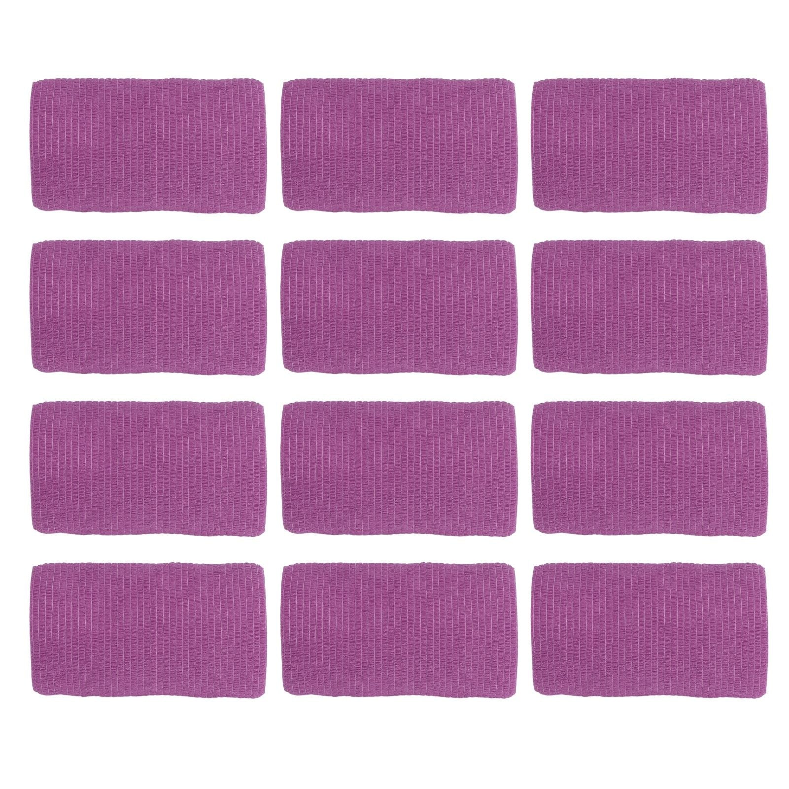 12Pcs Bandage Wrap Natural Latex Elastic Self Adhesive Wrap for Cows Dogs Horses 10cm Purple V1294-YM0523-3111220104715