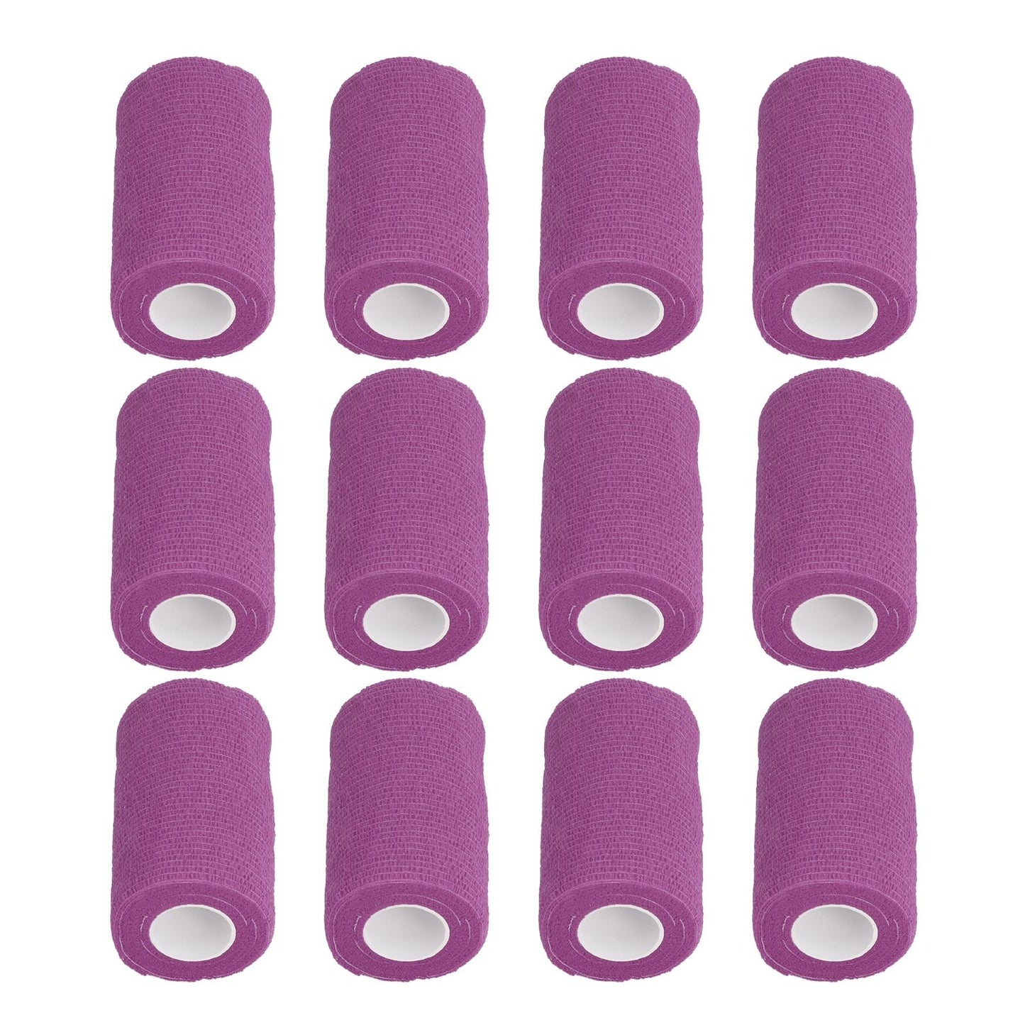 12Pcs Bandage Wrap Natural Latex Elastic Self Adhesive Wrap for Cows Dogs Horses 10cm Purple V1294-YM0523-3111220104715