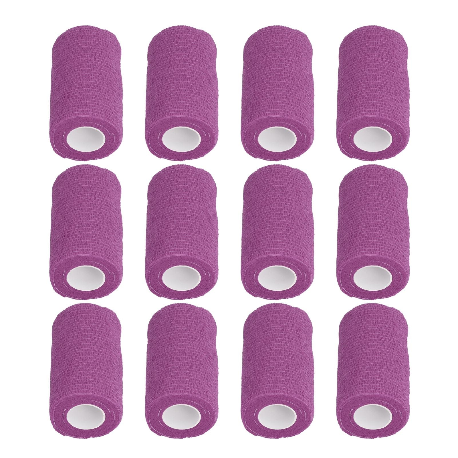 12Pcs Bandage Wrap Natural Latex Elastic Self Adhesive Wrap for Cows Dogs Horses 10cm Purple V1294-YM0523-3111220104715