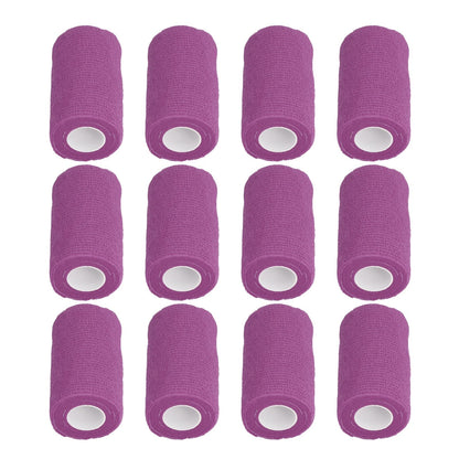 12Pcs Bandage Wrap Natural Latex Elastic Self Adhesive Wrap for Cows Dogs Horses 10cm Purple V1294-YM0523-3111220104715