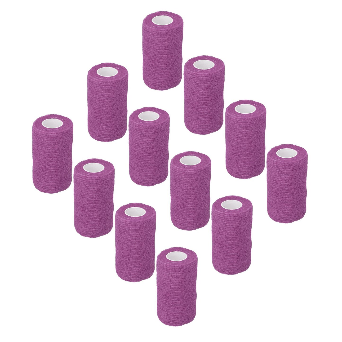 12Pcs Bandage Wrap Natural Latex Elastic Self Adhesive Wrap for Cows Dogs Horses 10cm Purple V1294-YM0523-3111220104715