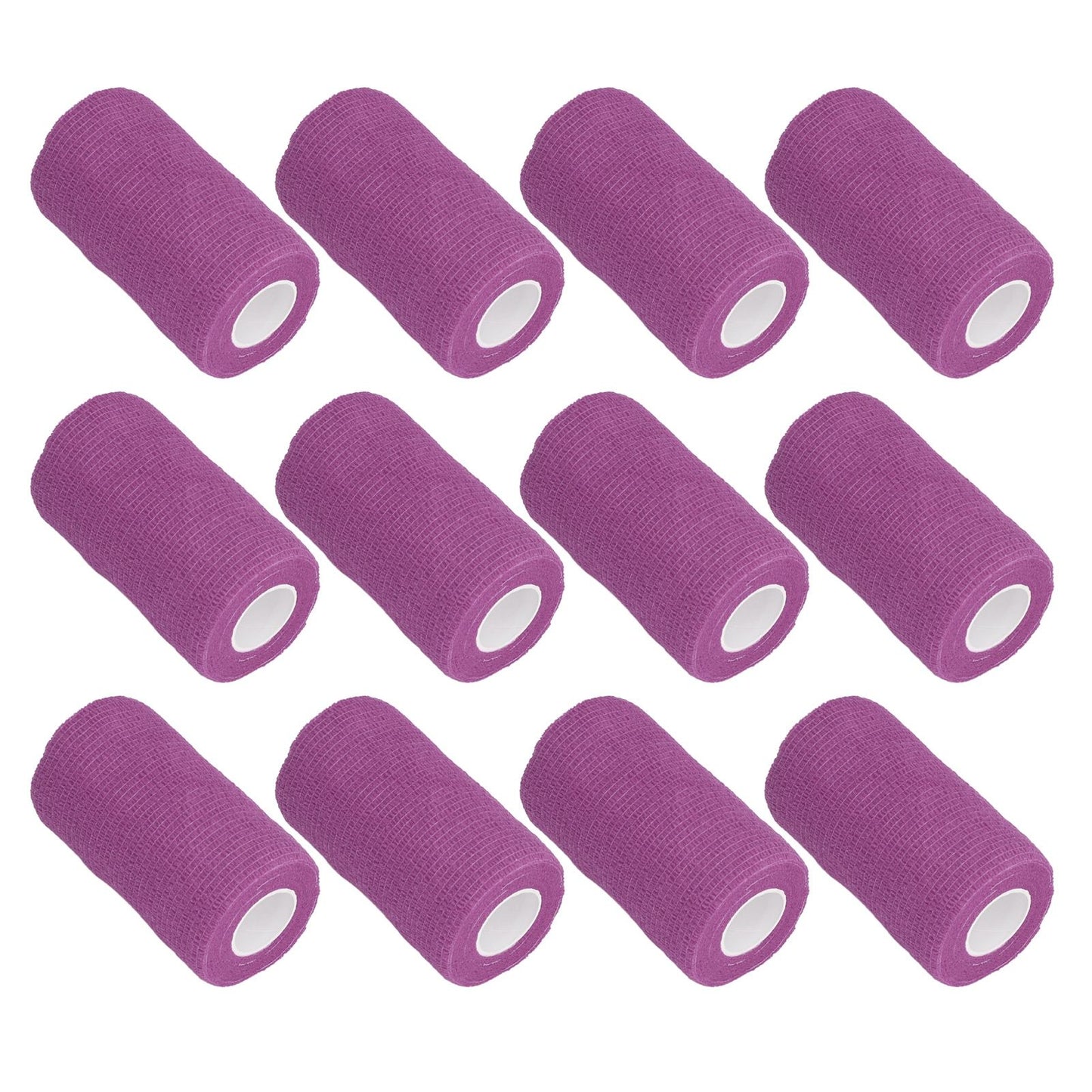 12Pcs Bandage Wrap Natural Latex Elastic Self Adhesive Wrap for Cows Dogs Horses 10cm Purple V1294-YM0523-3111220104715