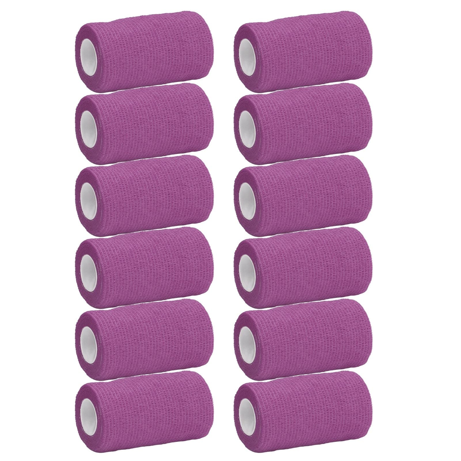 12Pcs Bandage Wrap Natural Latex Elastic Self Adhesive Wrap for Cows Dogs Horses 10cm Purple V1294-YM0523-3111220104715