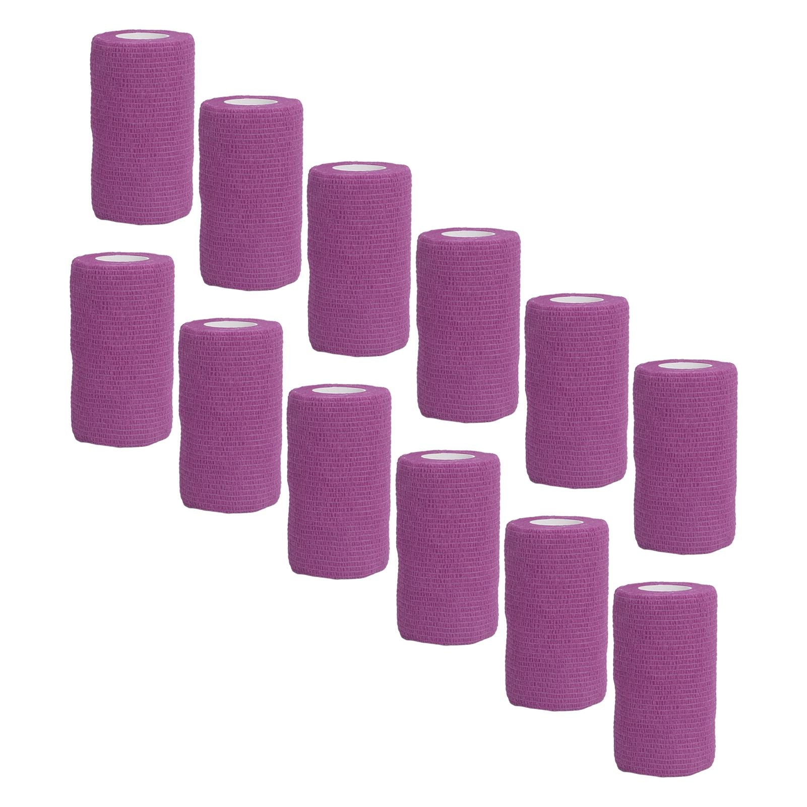 12Pcs Bandage Wrap Natural Latex Elastic Self Adhesive Wrap for Cows Dogs Horses 10cm Purple V1294-YM0523-3111220104715