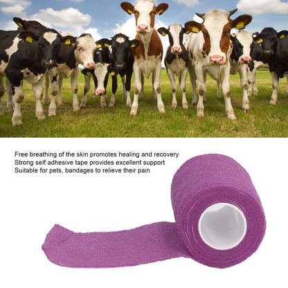 12Pcs Bandage Wrap Natural Latex Elastic Self Adhesive Wrap for Cows Dogs Horses 10cm Purple V1294-YM0523-3111220104715