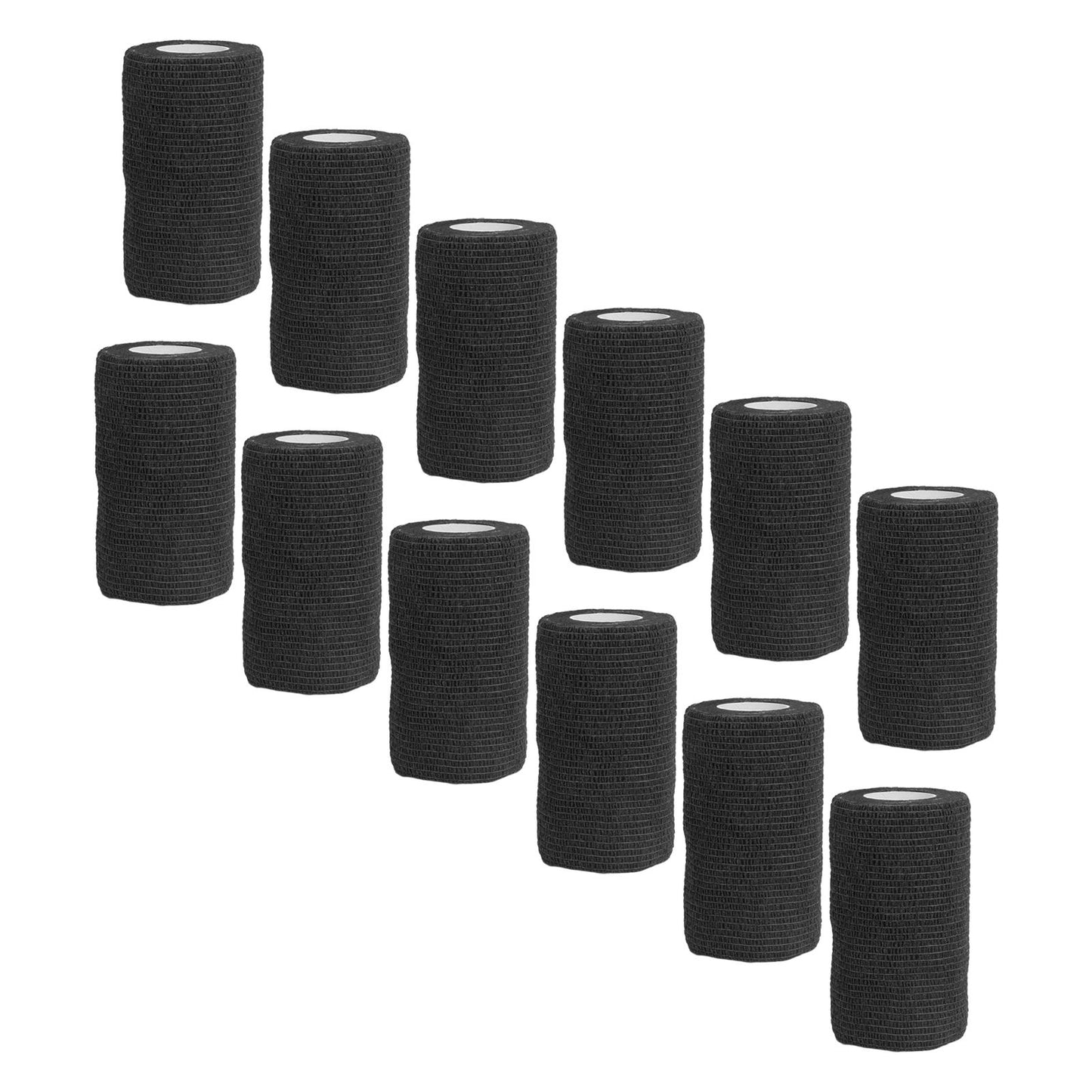 12Pcs Bandage Wrap Natural Latex Elastic Self Adhesive Wrap for Cows Dogs Horses 10cm Black V1294-YM0523-3111220104716