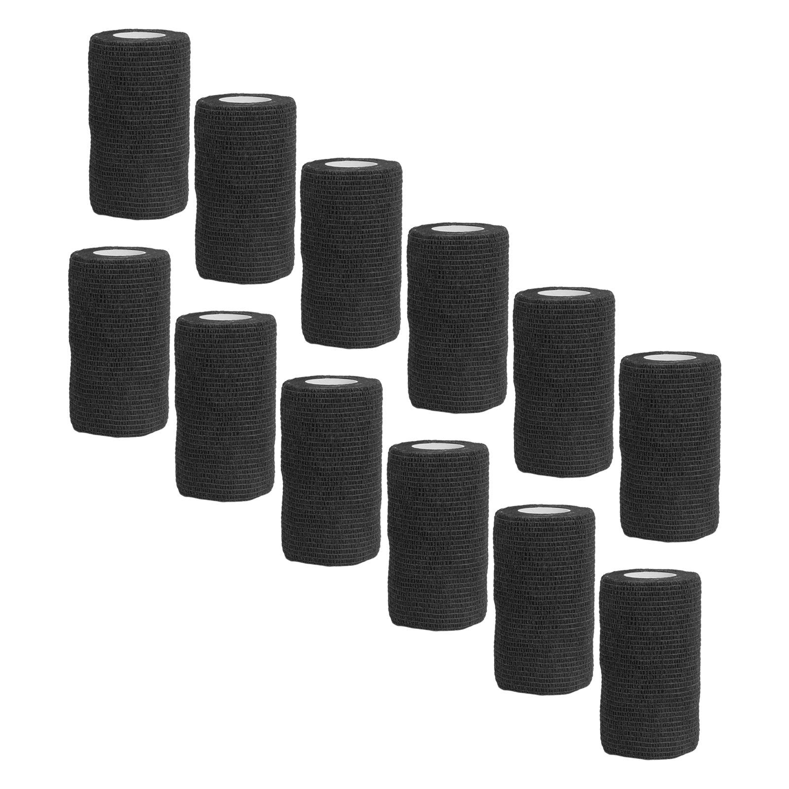 12Pcs Bandage Wrap Natural Latex Elastic Self Adhesive Wrap for Cows Dogs Horses 10cm Black V1294-YM0523-3111220104716