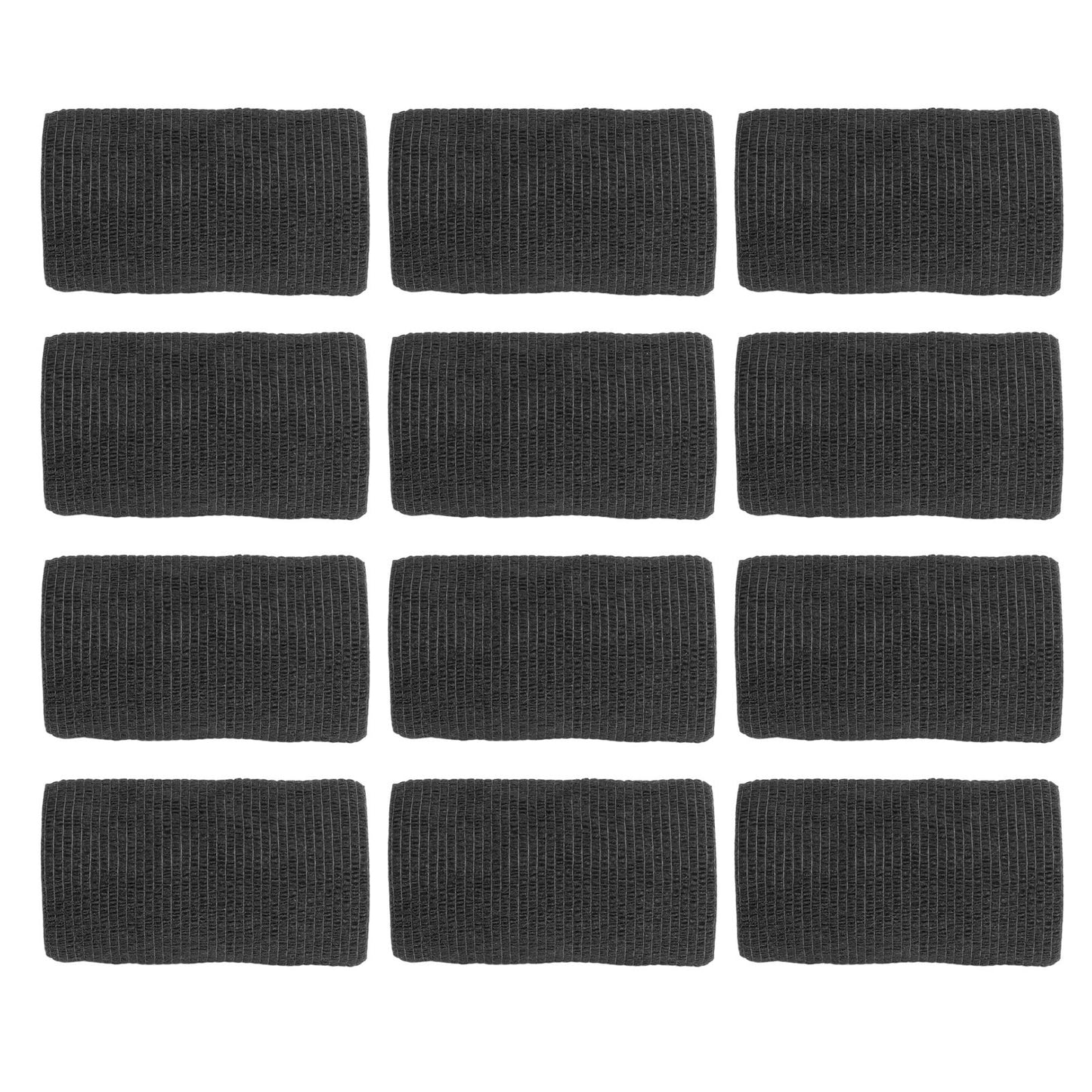 12Pcs Bandage Wrap Natural Latex Elastic Self Adhesive Wrap for Cows Dogs Horses 10cm Black V1294-YM0523-3111220104716