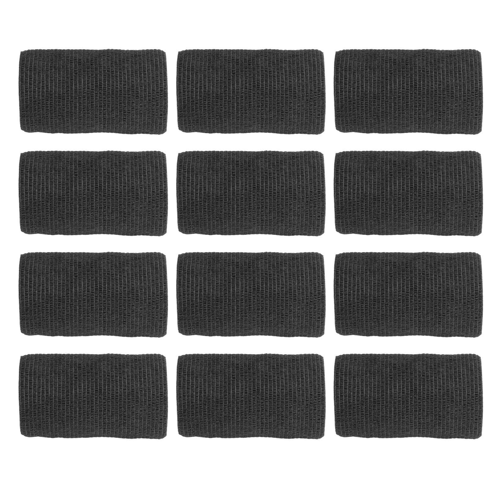 12Pcs Bandage Wrap Natural Latex Elastic Self Adhesive Wrap for Cows Dogs Horses 10cm Black V1294-YM0523-3111220104716