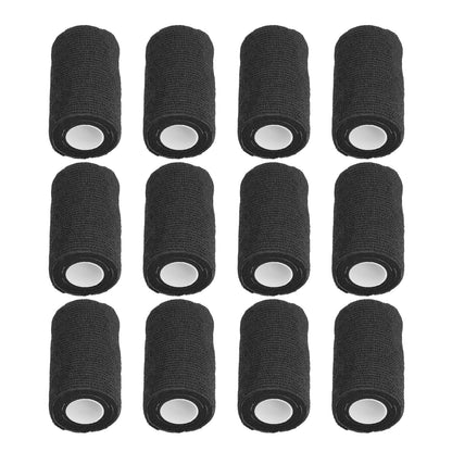 12Pcs Bandage Wrap Natural Latex Elastic Self Adhesive Wrap for Cows Dogs Horses 10cm Black V1294-YM0523-3111220104716