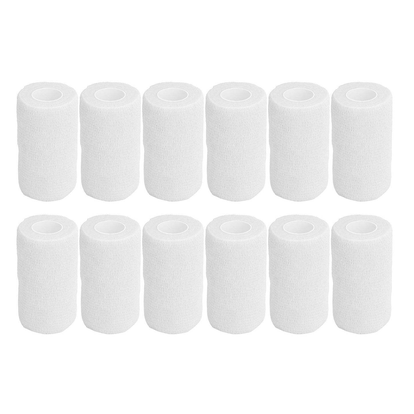 12Pcs Bandage Wrap Natural Latex Elastic Self Adhesive Wrap for Cows Dogs Horses 10cm White V1294-YM0523-3111220104717