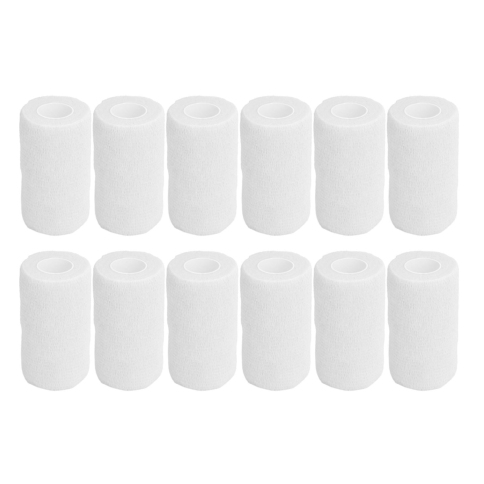12Pcs Bandage Wrap Natural Latex Elastic Self Adhesive Wrap for Cows Dogs Horses 10cm White V1294-YM0523-3111220104717