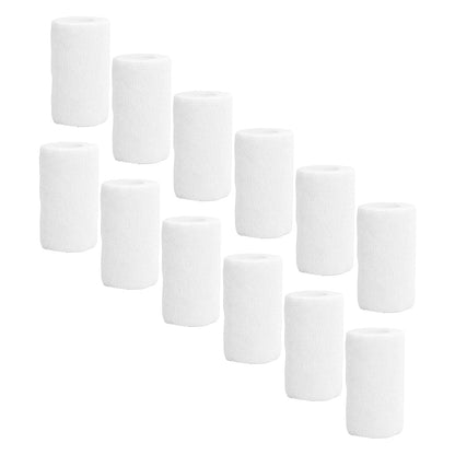 12Pcs Bandage Wrap Natural Latex Elastic Self Adhesive Wrap for Cows Dogs Horses 10cm White V1294-YM0523-3111220104717