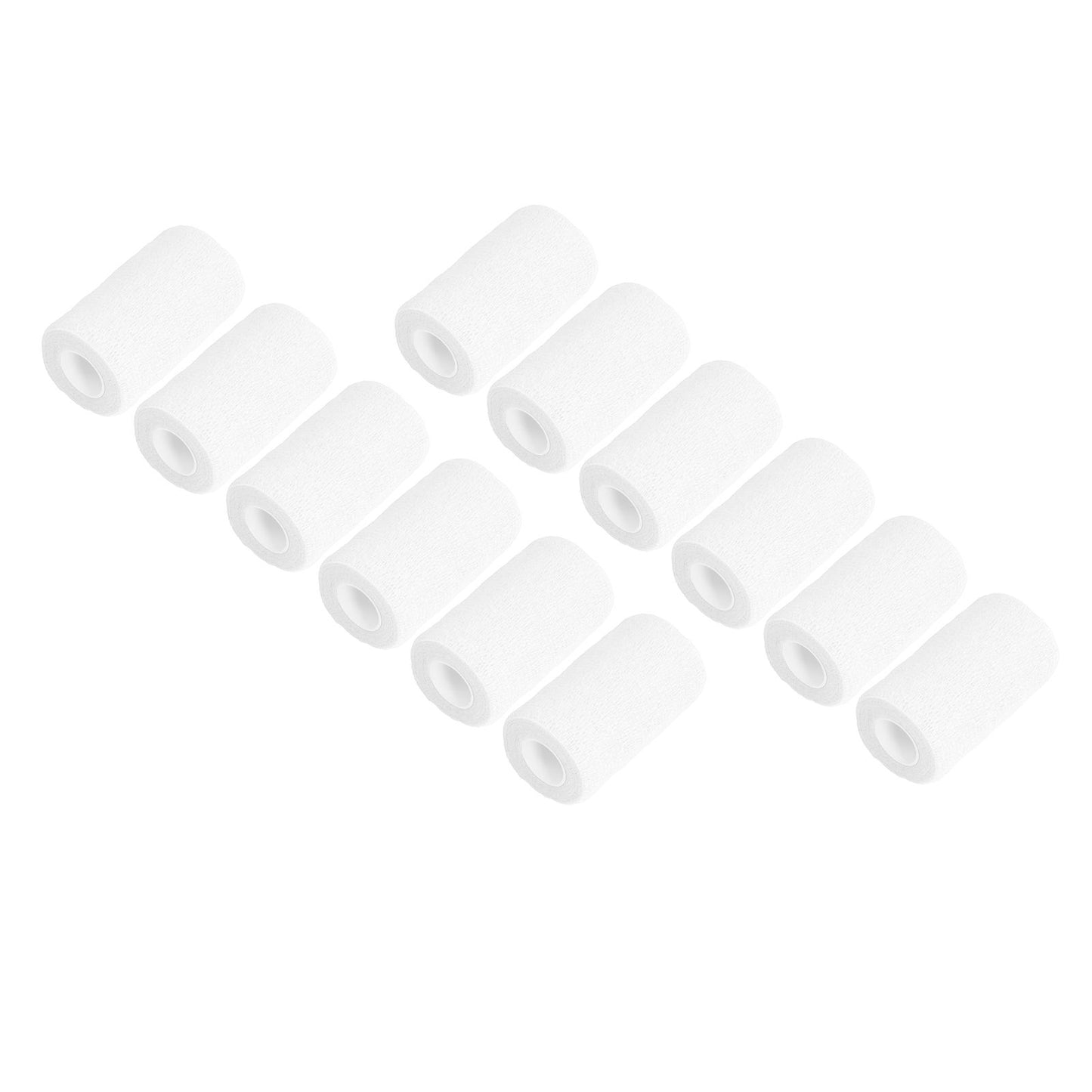 12Pcs Bandage Wrap Natural Latex Elastic Self Adhesive Wrap for Cows Dogs Horses 10cm White V1294-YM0523-3111220104717