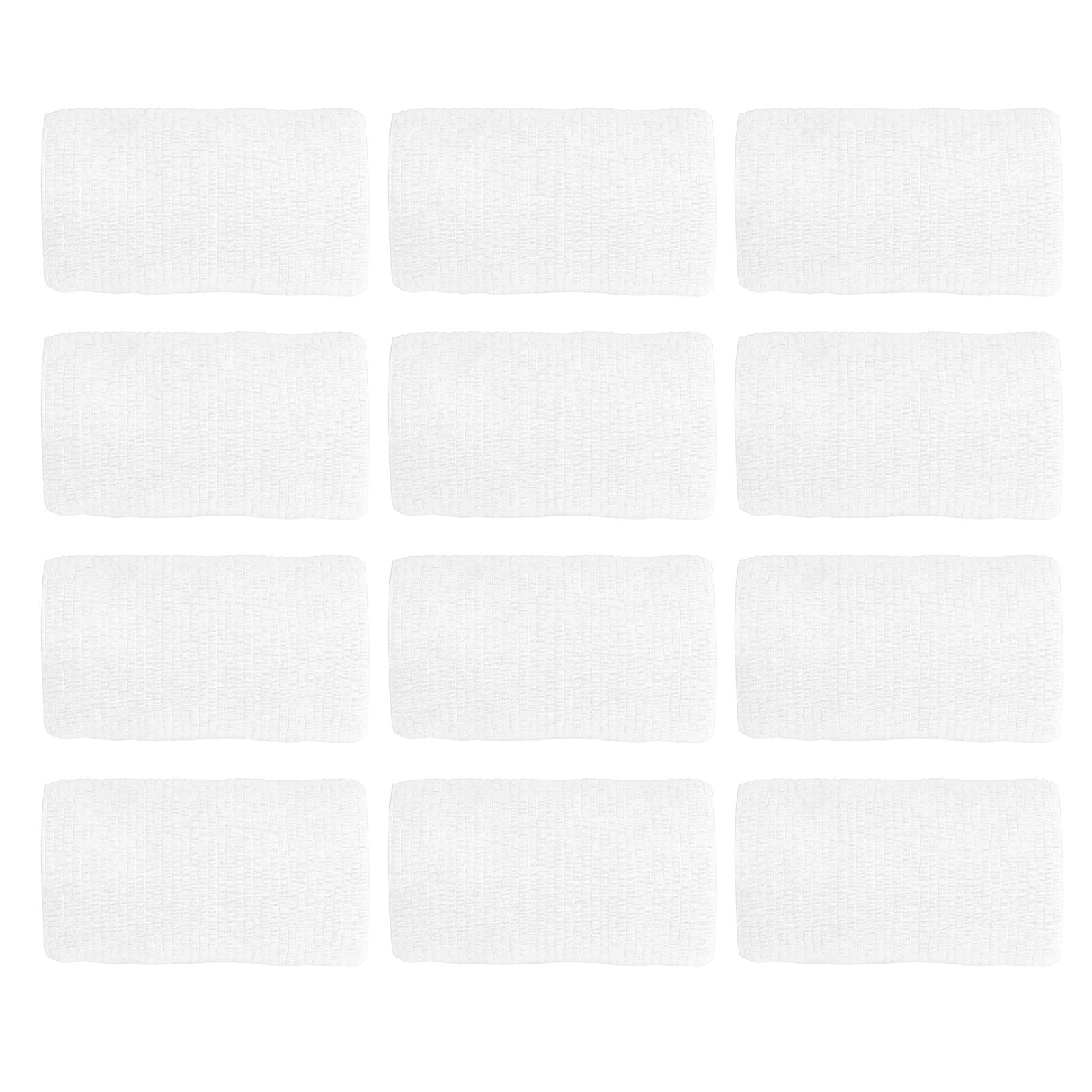 12Pcs Bandage Wrap Natural Latex Elastic Self Adhesive Wrap for Cows Dogs Horses 10cm White V1294-YM0523-3111220104717