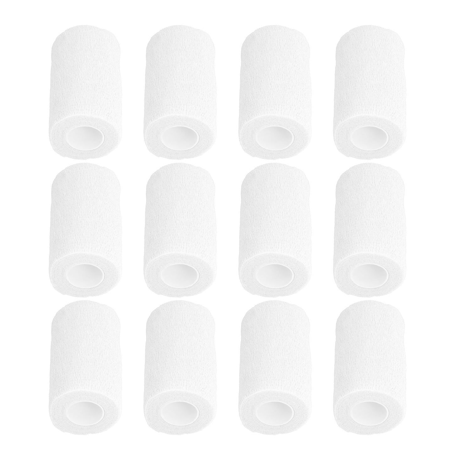 12Pcs Bandage Wrap Natural Latex Elastic Self Adhesive Wrap for Cows Dogs Horses 10cm White V1294-YM0523-3111220104717