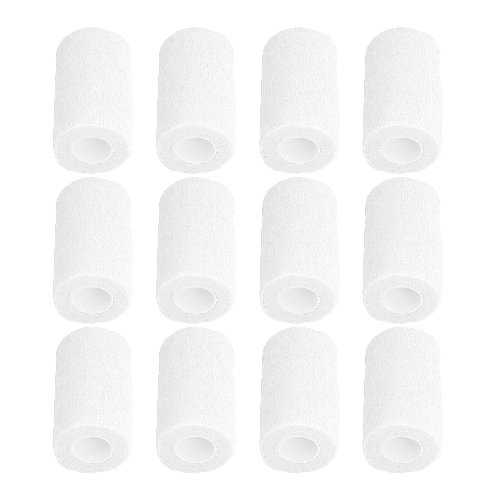 12Pcs Bandage Wrap Natural Latex Elastic Self Adhesive Wrap for Cows Dogs Horses 10cm White V1294-YM0523-3111220104717