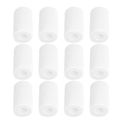 12Pcs Bandage Wrap Natural Latex Elastic Self Adhesive Wrap for Cows Dogs Horses 10cm White V1294-YM0523-3111220104717
