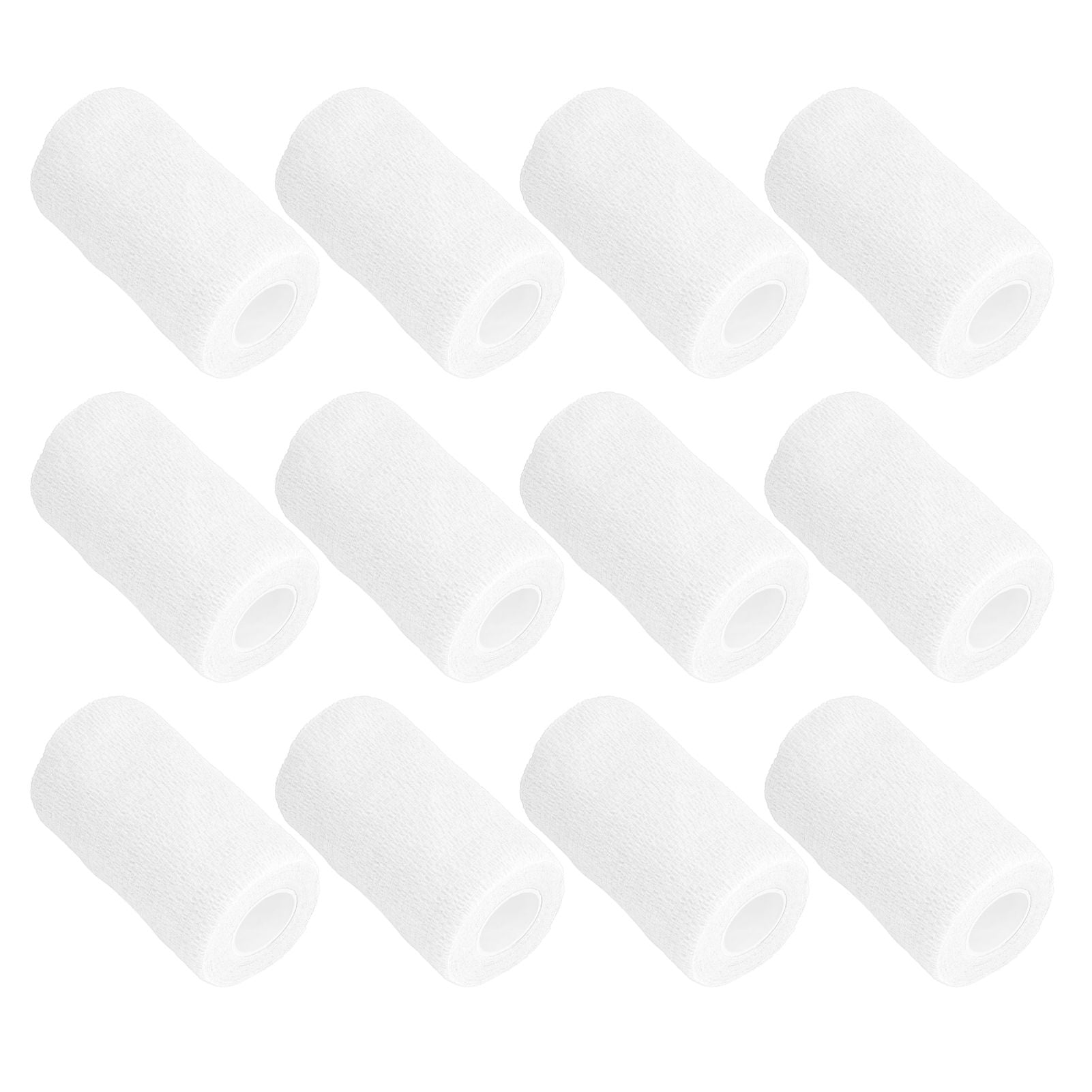 12Pcs Bandage Wrap Natural Latex Elastic Self Adhesive Wrap for Cows Dogs Horses 10cm White V1294-YM0523-3111220104717