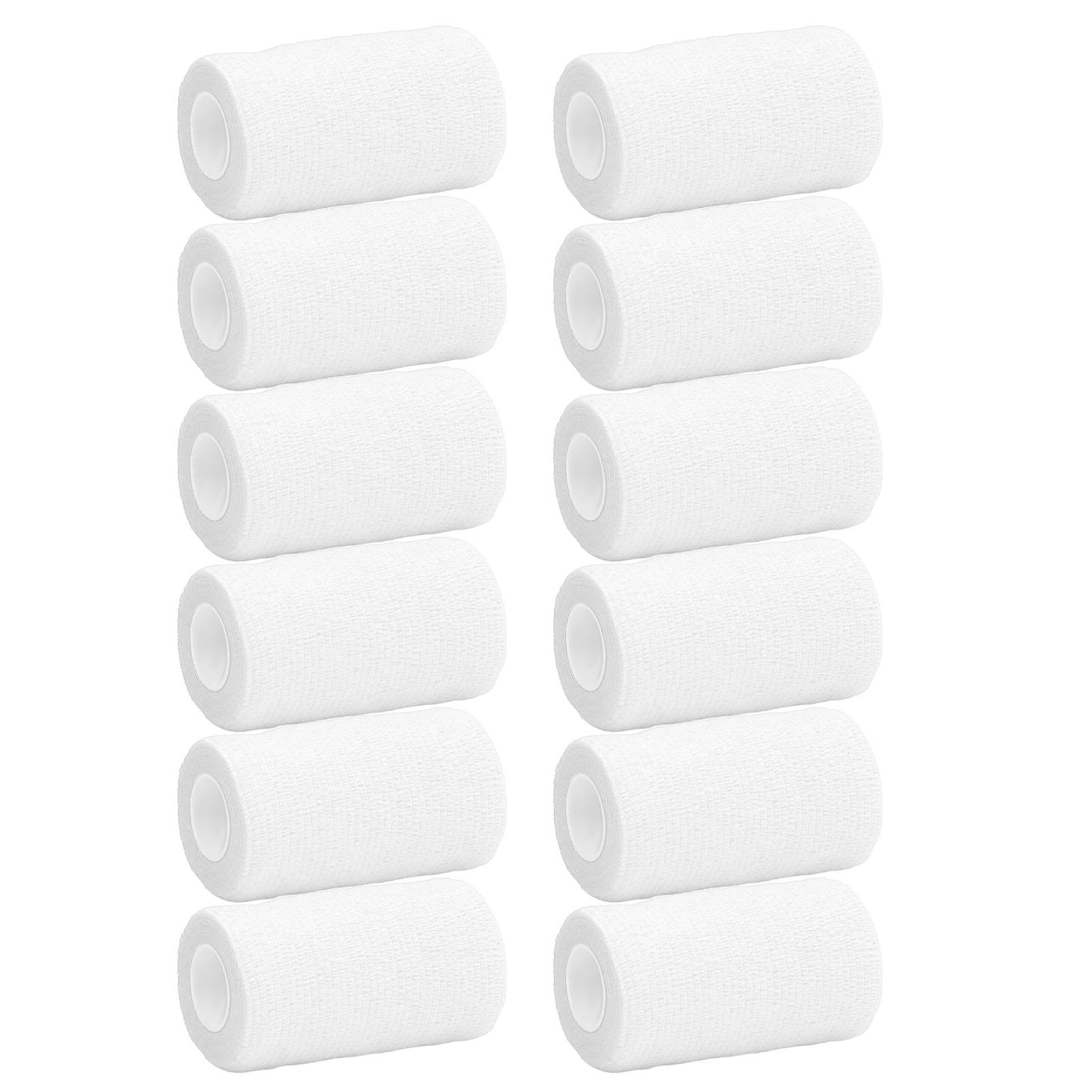 12Pcs Bandage Wrap Natural Latex Elastic Self Adhesive Wrap for Cows Dogs Horses 10cm White V1294-YM0523-3111220104717