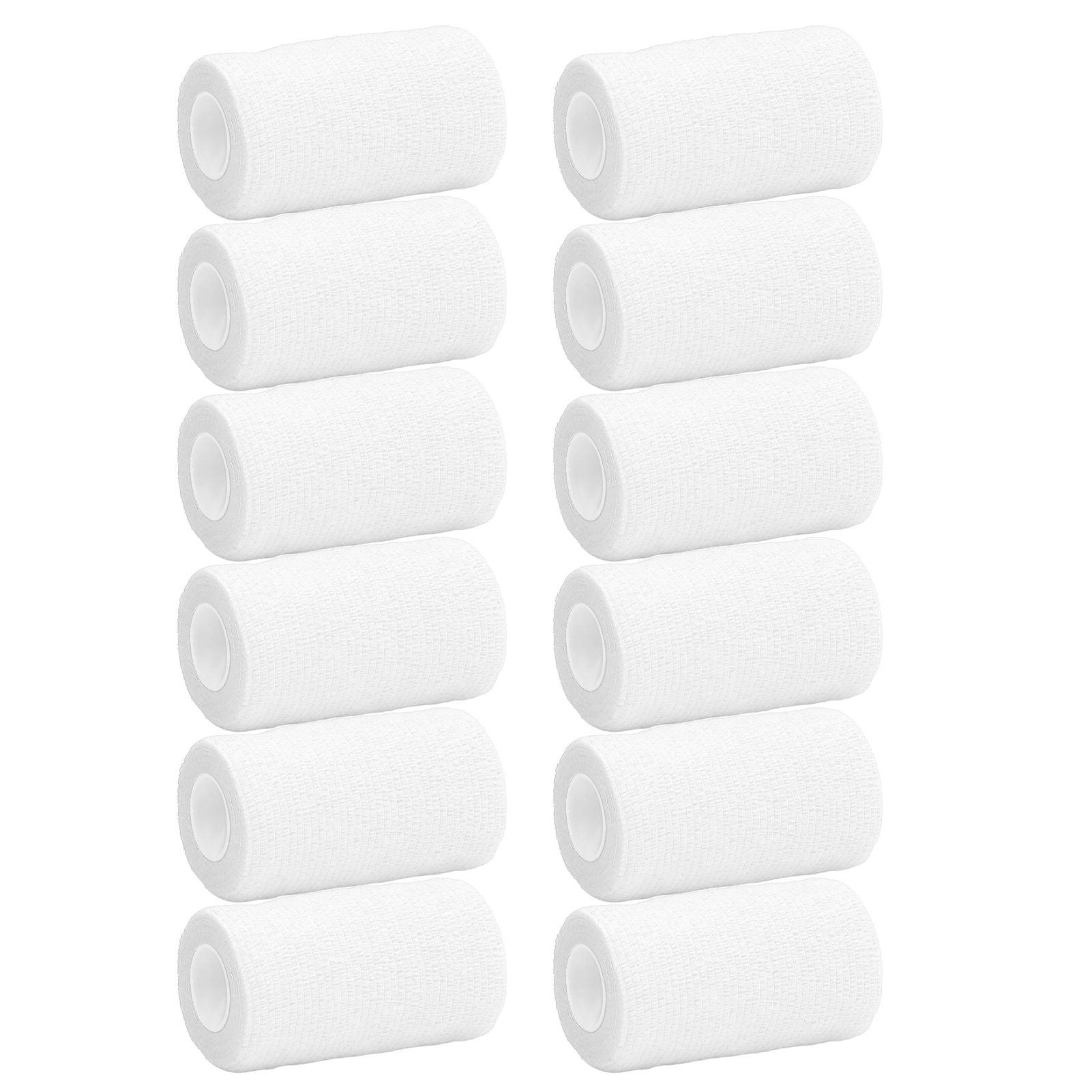 12Pcs Bandage Wrap Natural Latex Elastic Self Adhesive Wrap for Cows Dogs Horses 10cm White V1294-YM0523-3111220104717