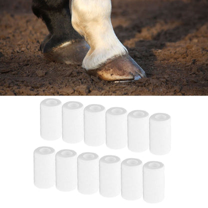 12Pcs Bandage Wrap Natural Latex Elastic Self Adhesive Wrap for Cows Dogs Horses 10cm White V1294-YM0523-3111220104717
