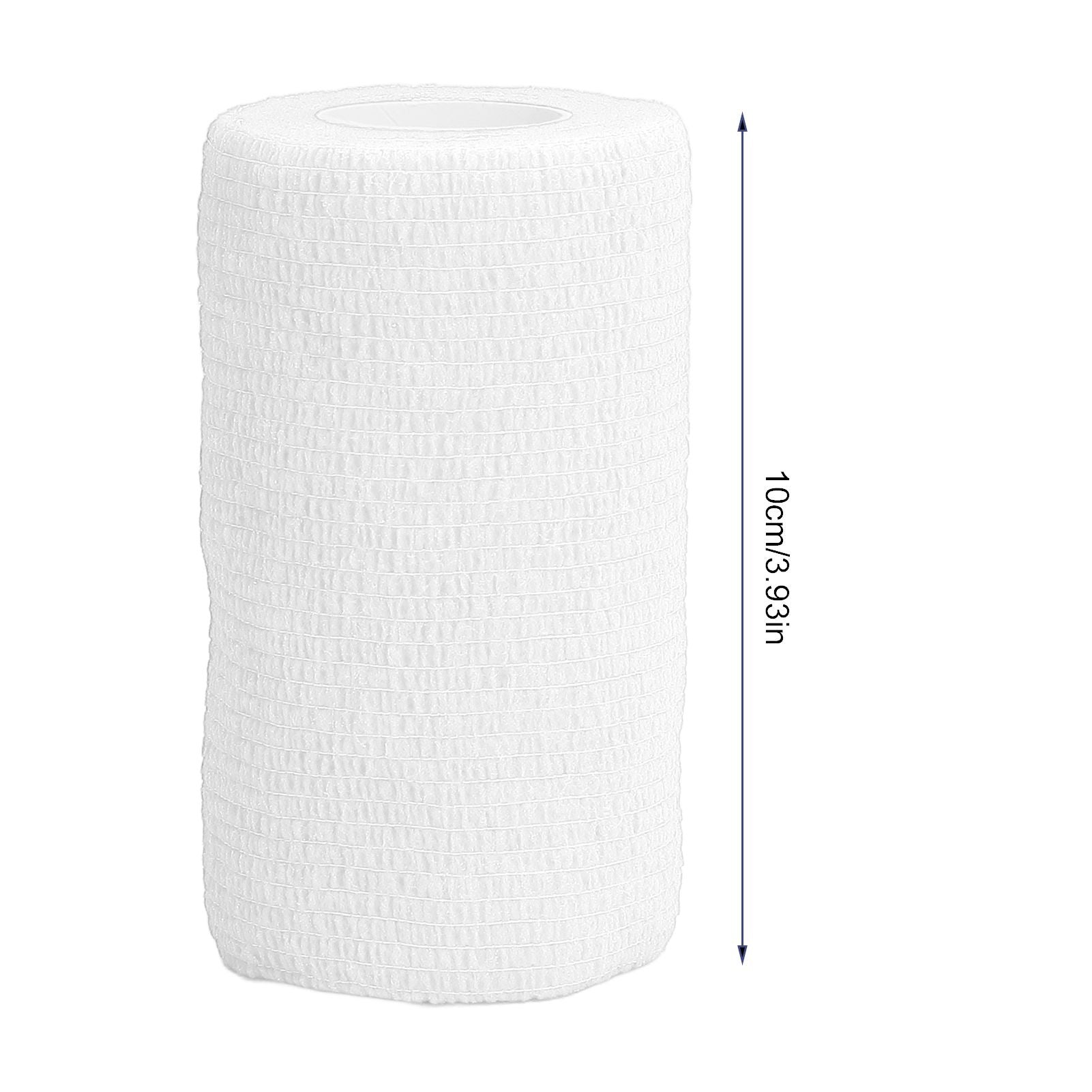 12Pcs Bandage Wrap Natural Latex Elastic Self Adhesive Wrap for Cows Dogs Horses 10cm White V1294-YM0523-3111220104717