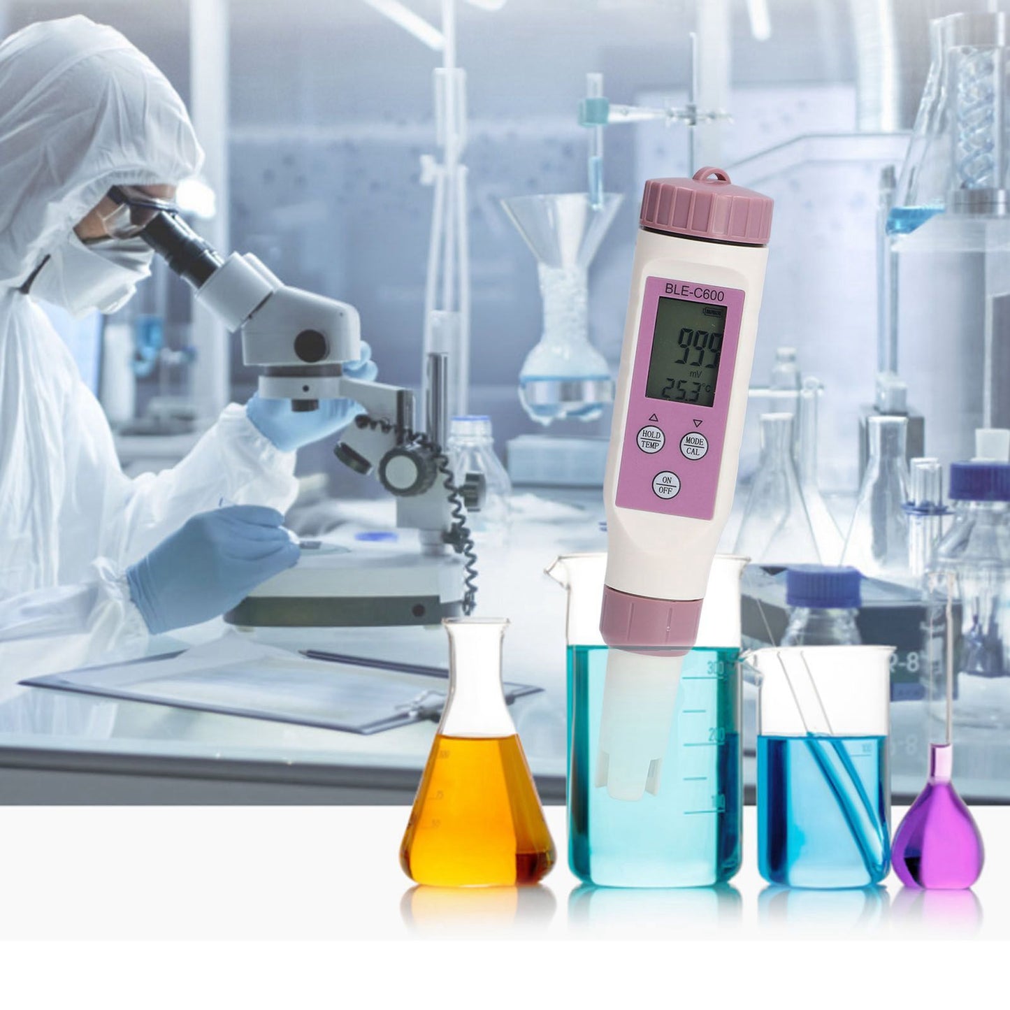 7 in 1 Bluetooth Water Quality Tester Automatically Save Data PH EC ORP Waterproof Salinity Meter for Water V1294-YM0523-3111220110211