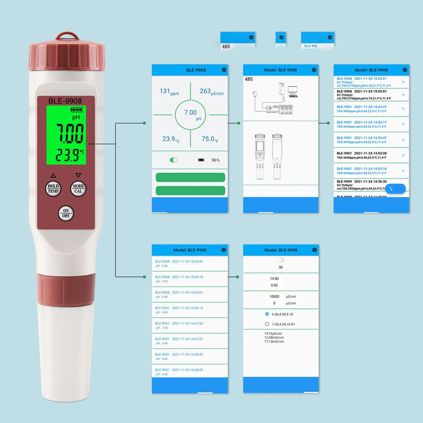 Digital Water Quality Meter Automatic Data Saving Simultaneous Display Highly Sensitive Water PH Detector V1294-YM0523-3111220110611