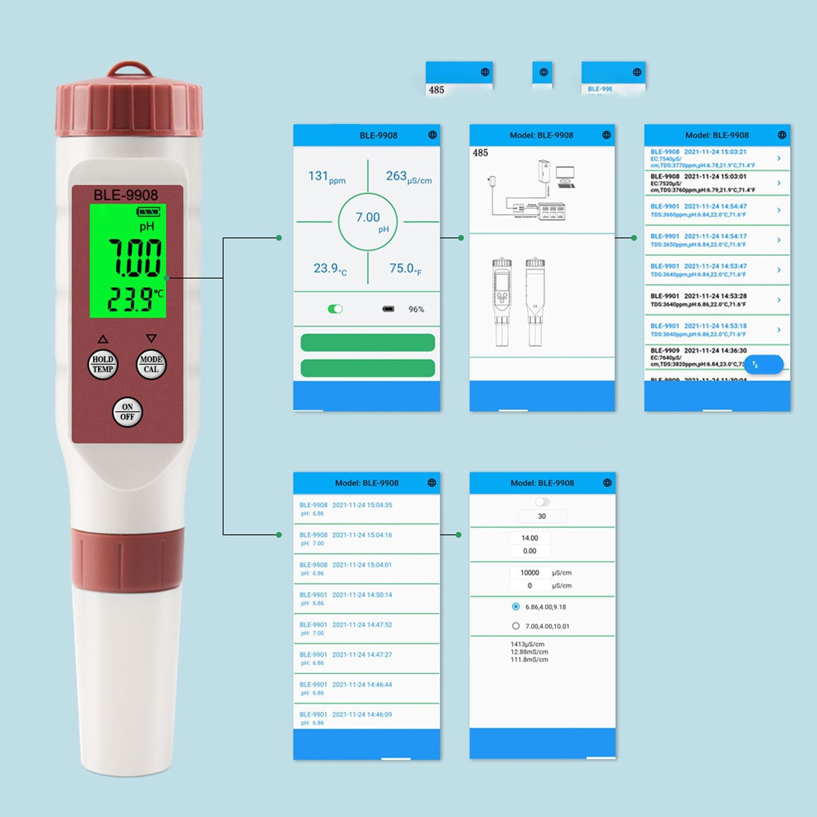 Digital Water Quality Meter Automatic Data Saving Simultaneous Display Highly Sensitive Water PH Detector V1294-YM0523-3111220110611