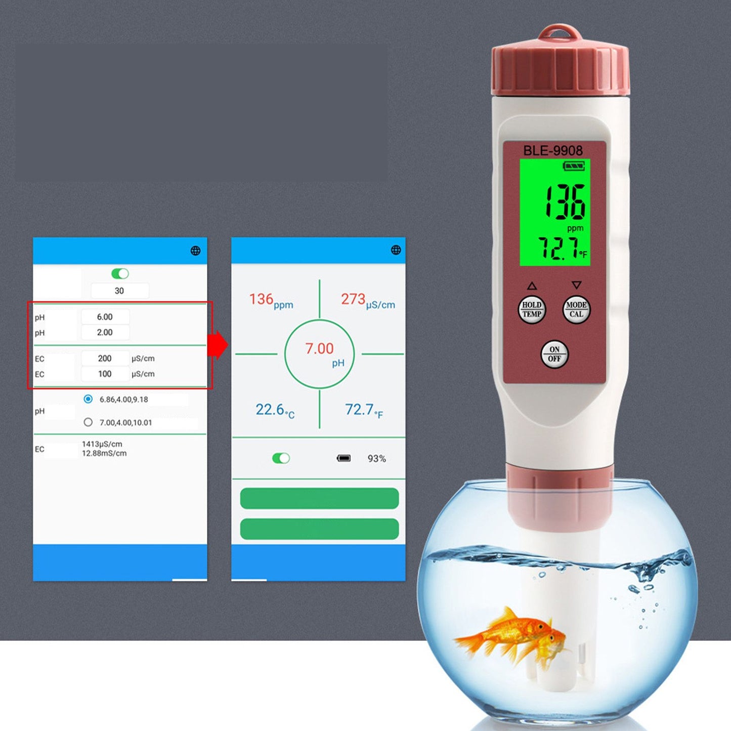 Digital Water Quality Meter Automatic Data Saving Simultaneous Display Highly Sensitive Water PH Detector V1294-YM0523-3111220110611
