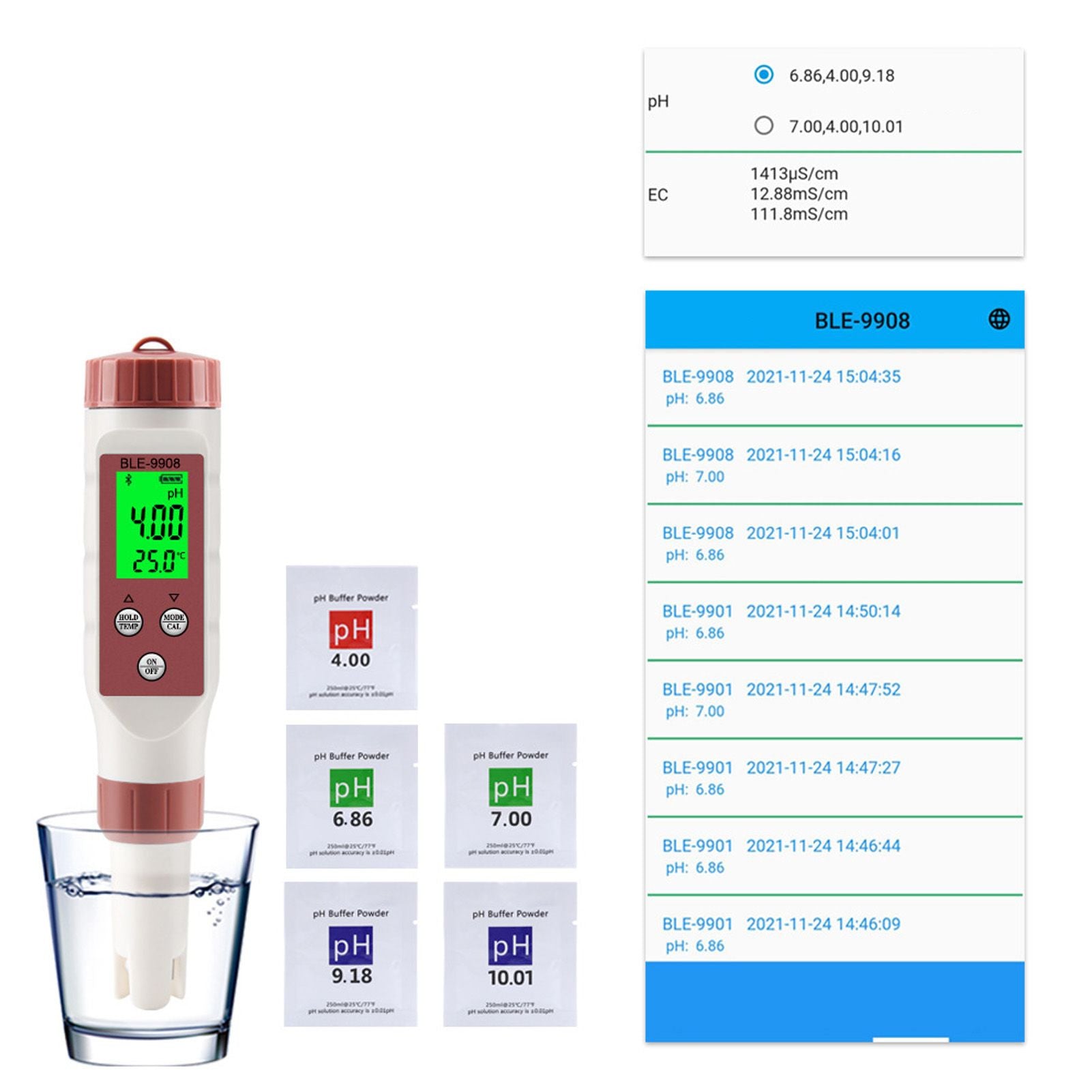 Digital Water Quality Meter Automatic Data Saving Simultaneous Display Highly Sensitive Water PH Detector V1294-YM0523-3111220110611